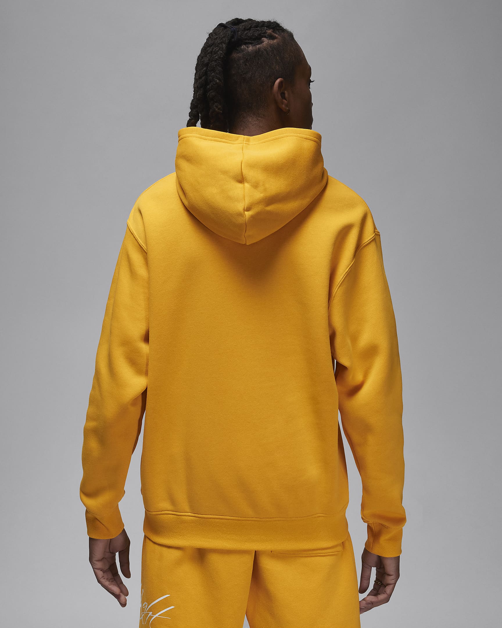 Felpa pullover con cappuccio e stampa Jordan Brooklyn Fleece – Uomo - Yellow Ochre/Bianco