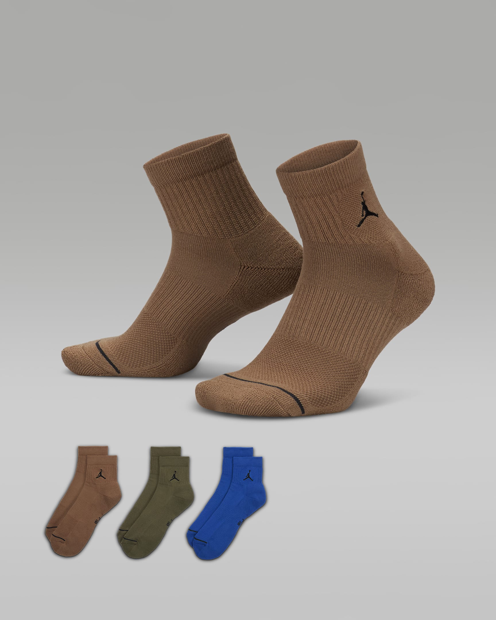 Jordan Everyday Ankle Socks (3 Pairs) - Multi-Colour