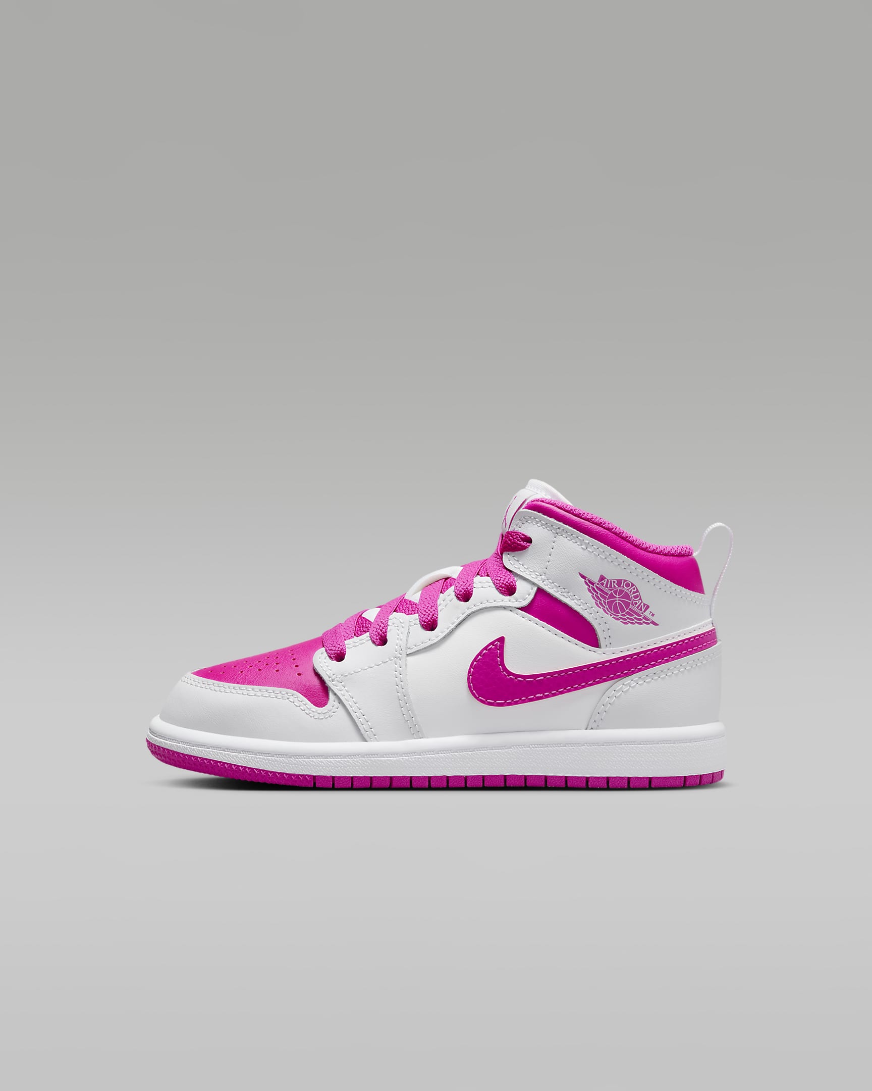 Jordan 1 Mid Kleuterschoenen - Iris Whisper/Wit/Fire Pink