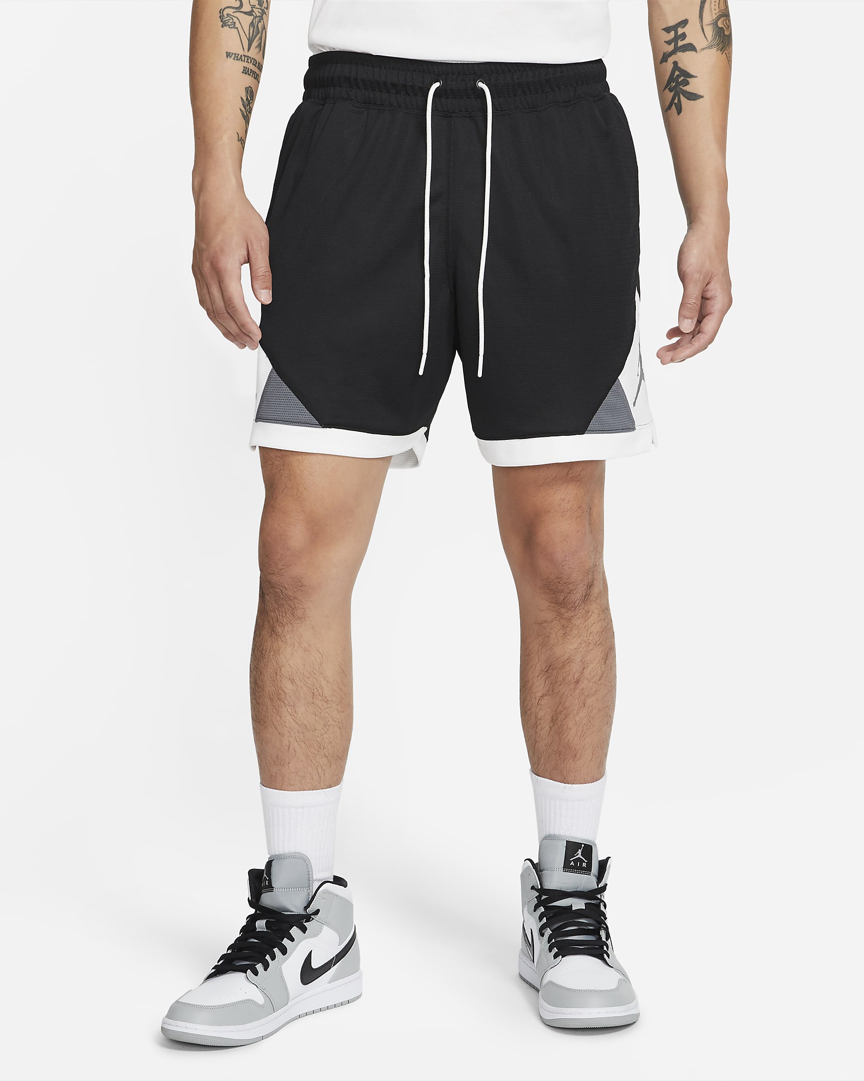 Jordan Dri-FIT Air Men's Diamond Shorts - Black/White/Iron Grey/Iron Grey
