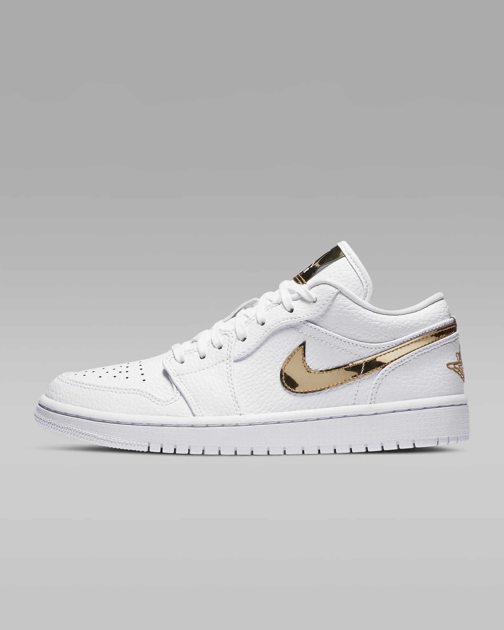 Air Jordan 1 Low SE Sabatilles - Blanc/Blanc/Or metal·litzat