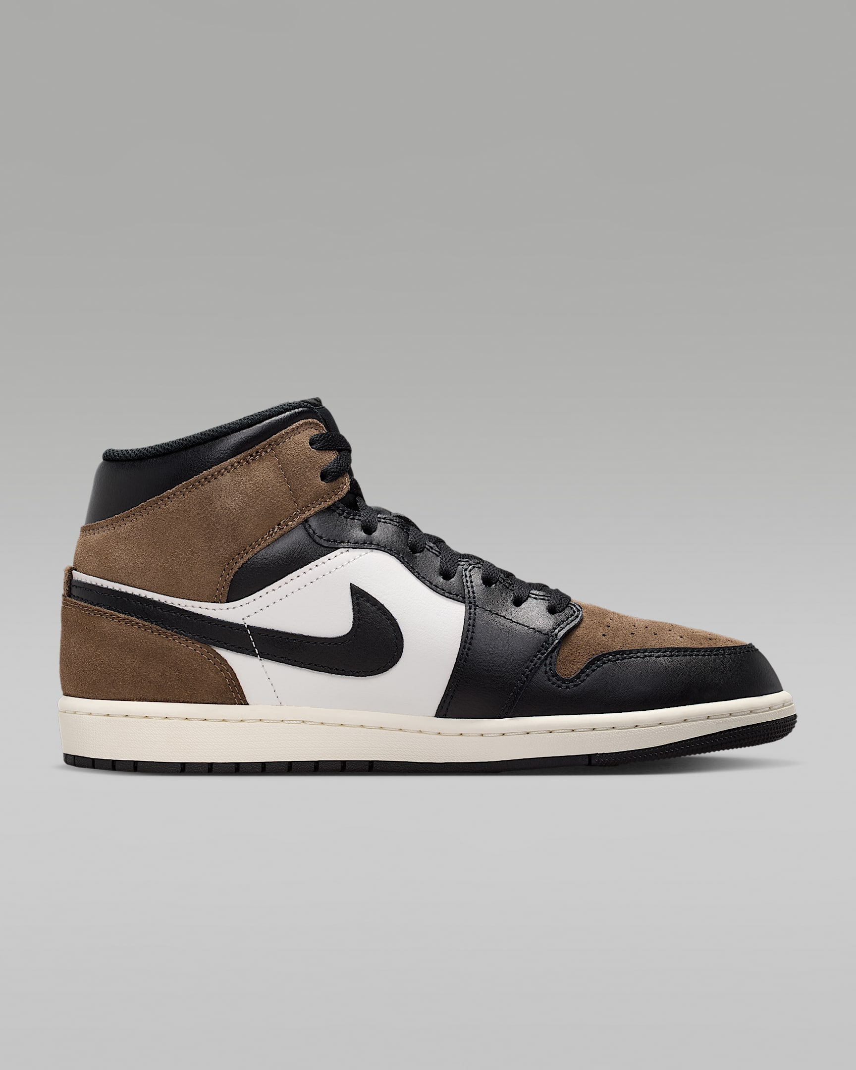 Air Jordan 1 Mid Men's Shoes - Black/Palomino/University Red/Phantom