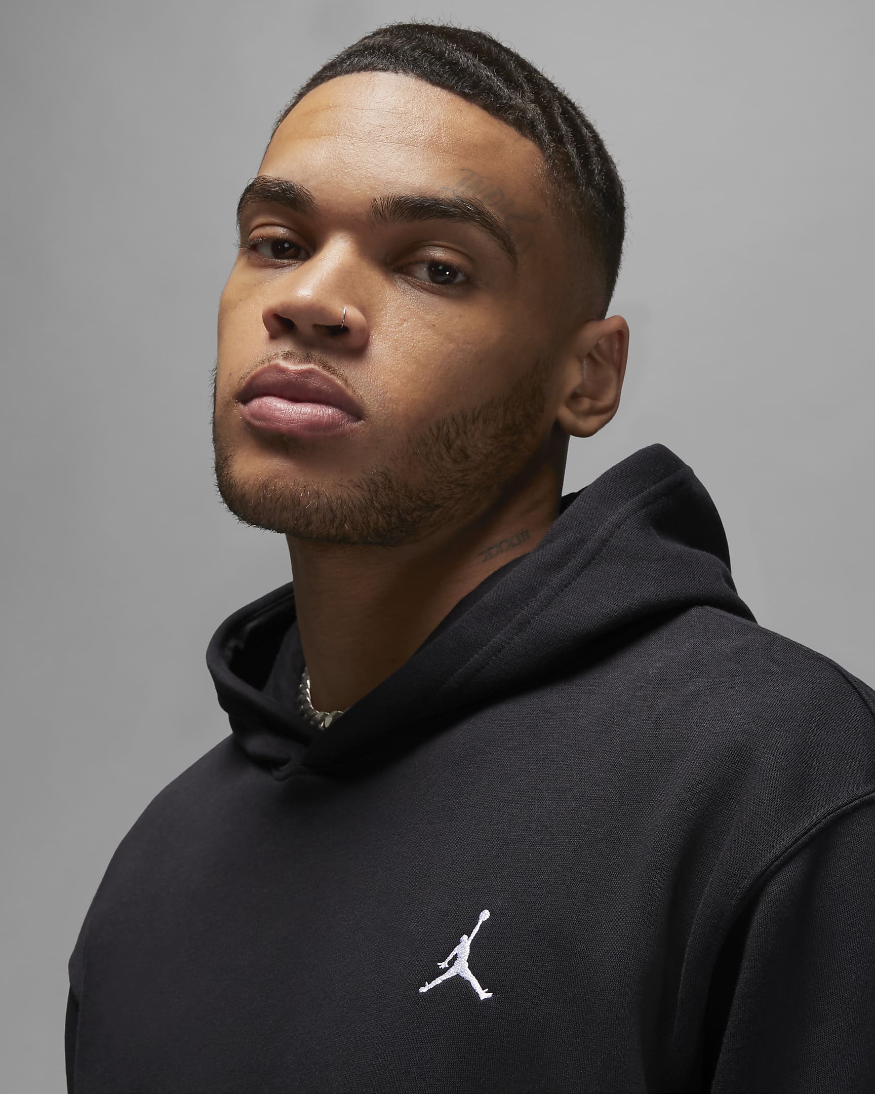 Sweat à capuche imprimé Jordan Brooklyn Fleece pour homme - Noir/Blanc