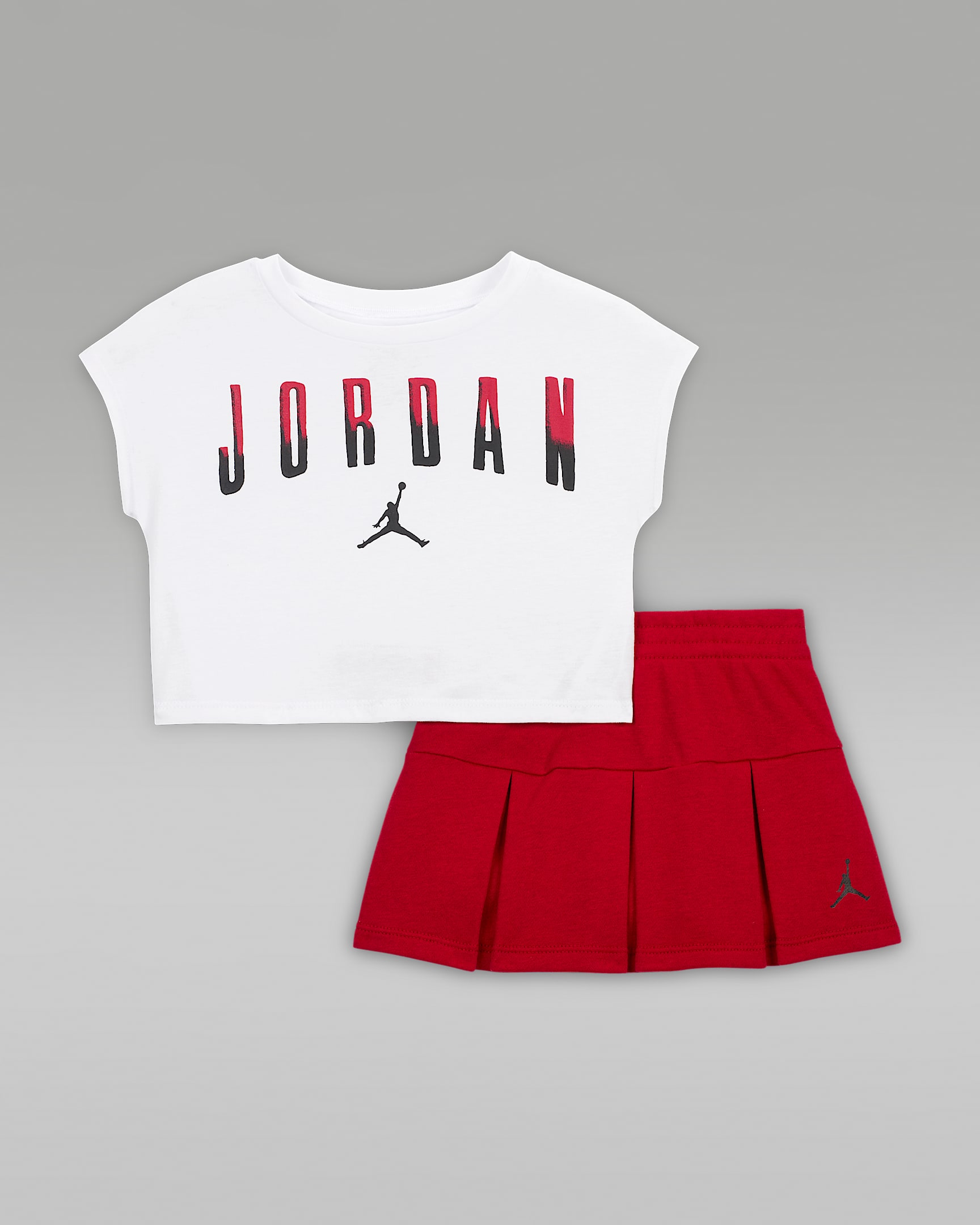 Tvådelat set med veckad shortskjol Jordan för baby (12-24 mån) - Gym Red