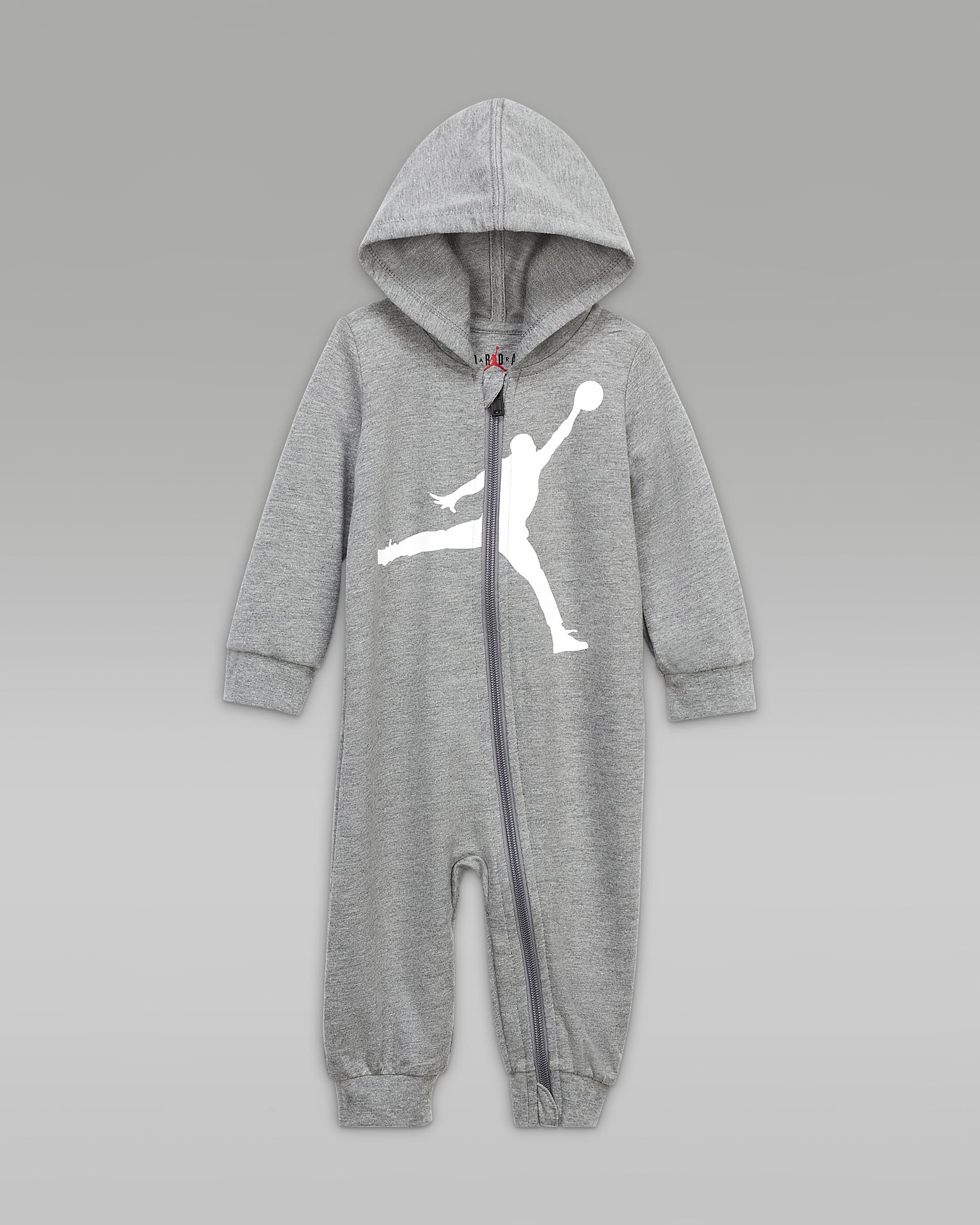 Jordan Baby (0-9M) Full-Zip Coverall - Carbon Heather