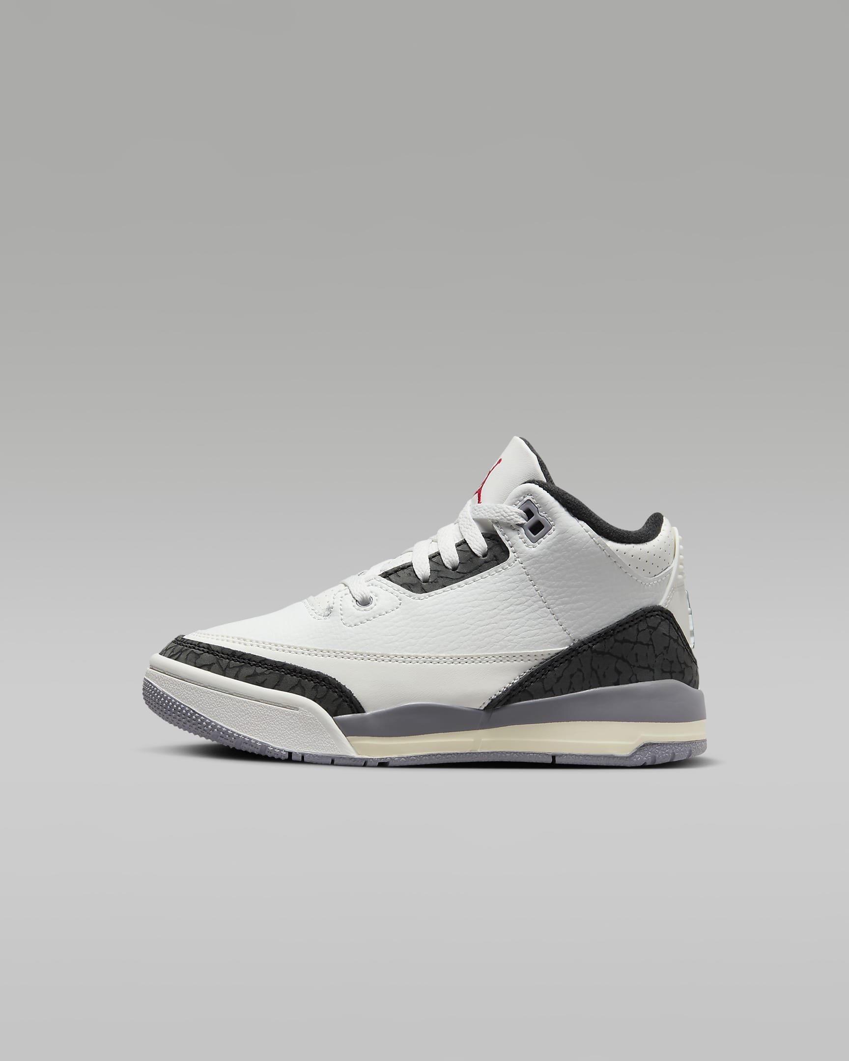 รองเท้าเด็กเล็ก Jordan 3 Retro "Cement Grey" - Summit White/Cement Grey/ดำ/Fire Red