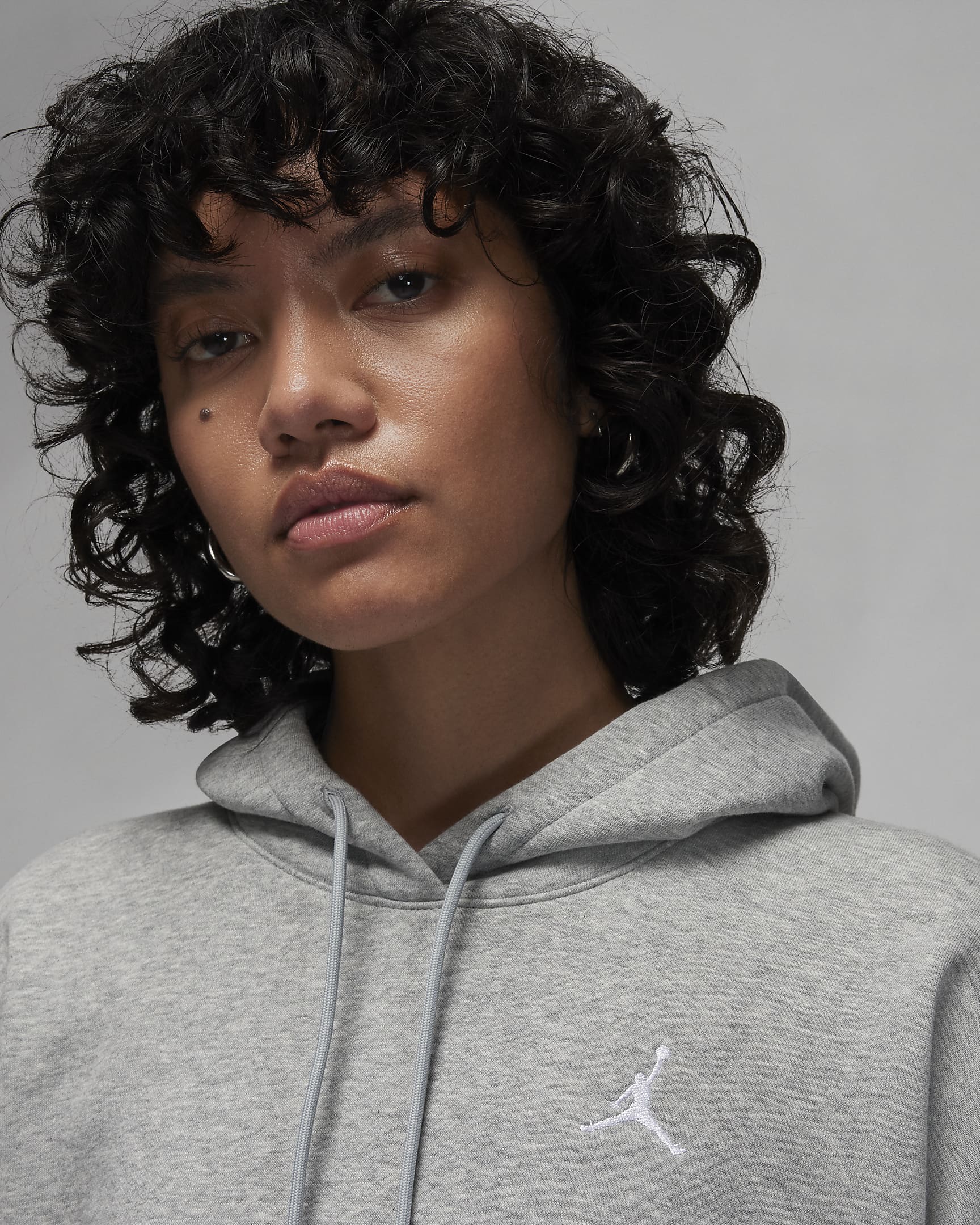 Jordan Brooklyn Fleece Women's Hoodie - Dark Grey Heather/White