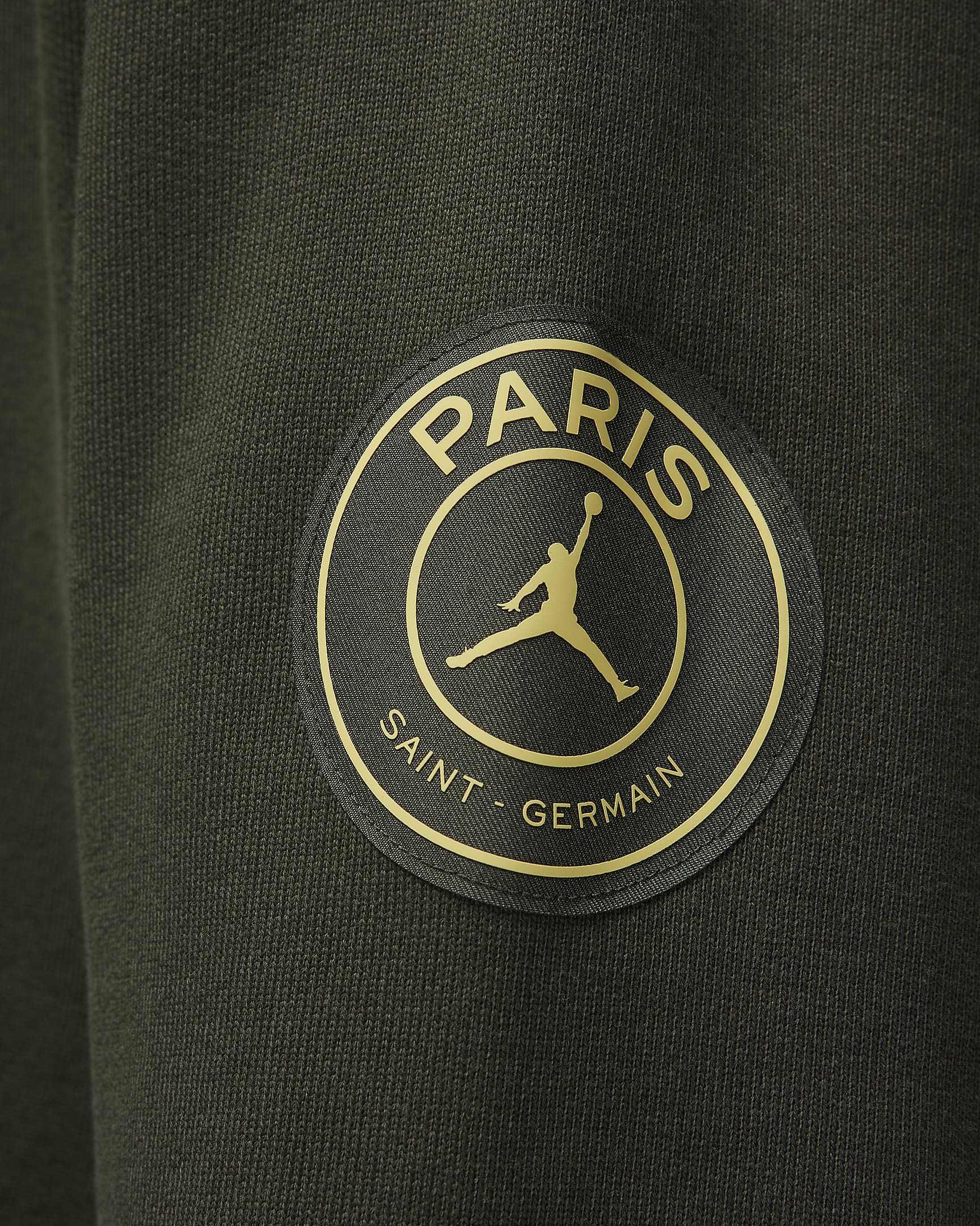 Paris Saint-Germain Men's Wordmark Fleece Pullover Hoodie - Sequoia/Saturn Gold