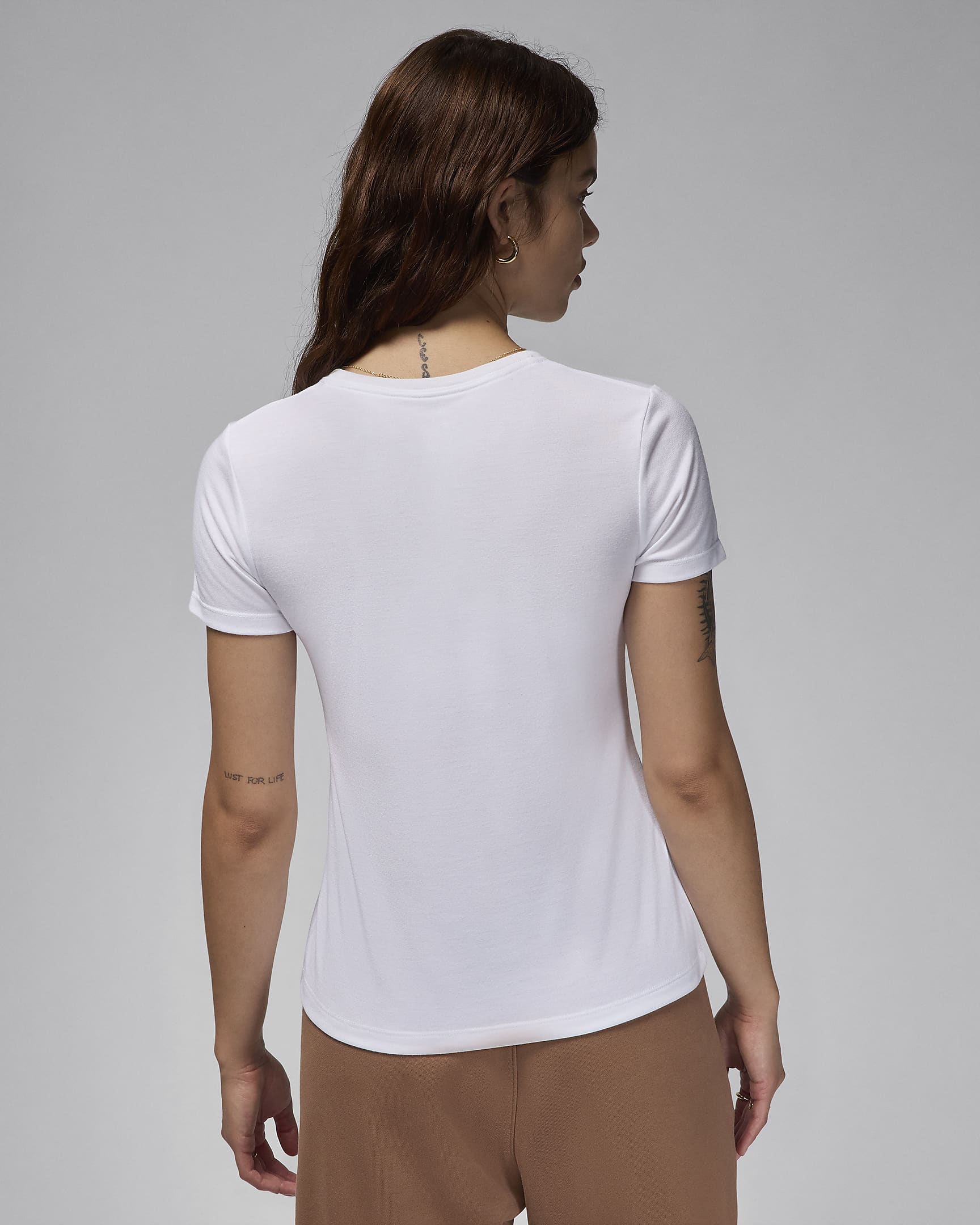 Playera con gráficos para mujer Jordan - Blanco/Marrón arqueo