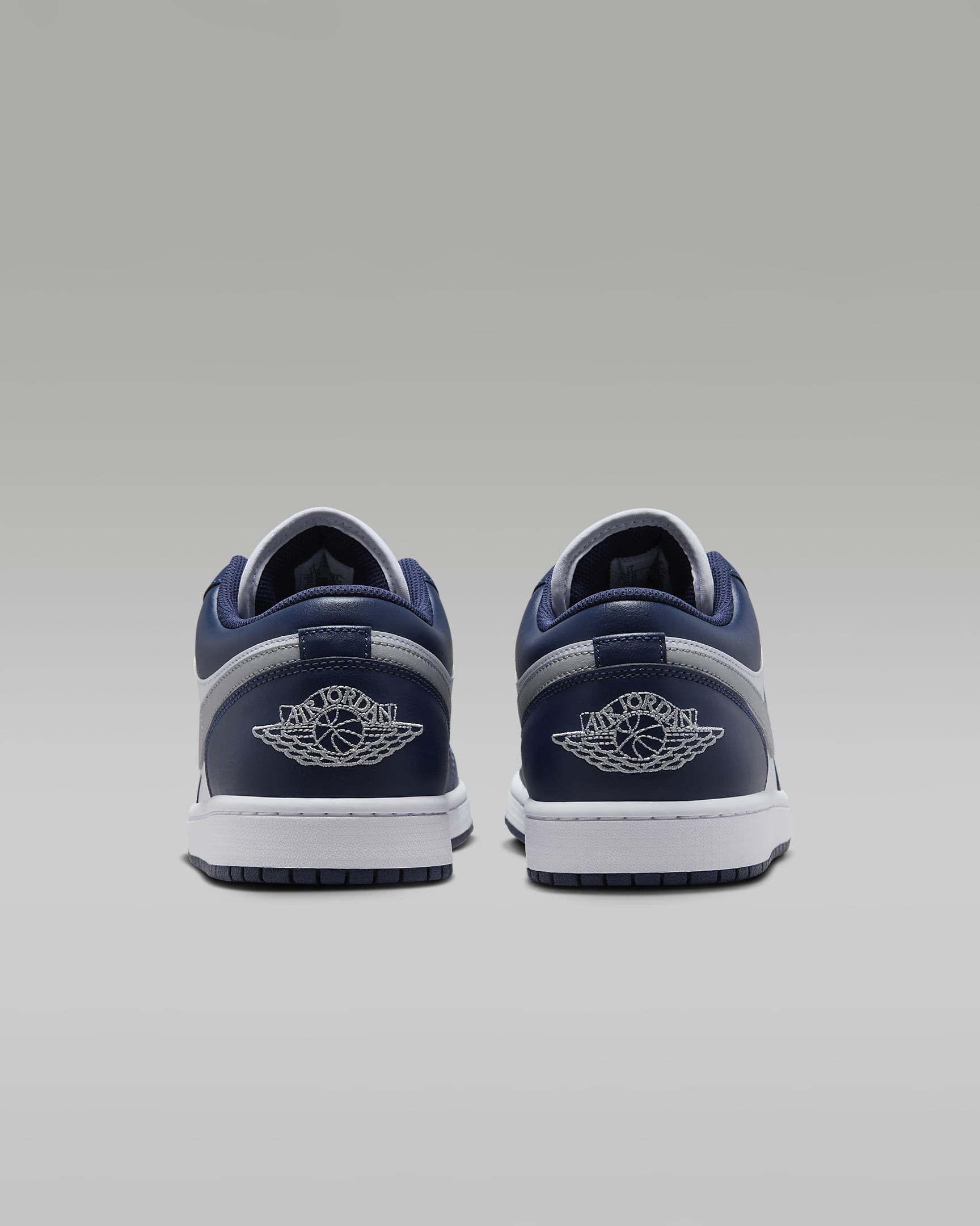 Air Jordan 1 Low-sko til mænd - hvid/Midnight Navy/Wolf Grey