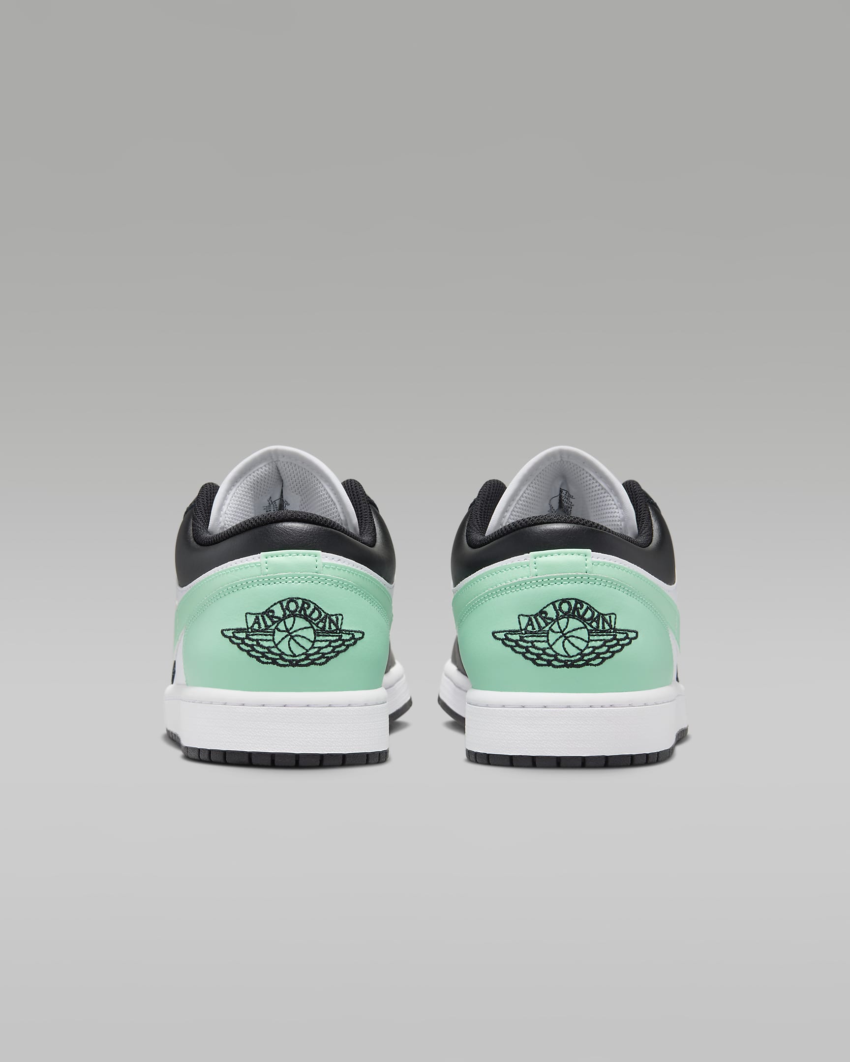 Air Jordan 1 Low Men's Shoes - White/Green Glow/Black