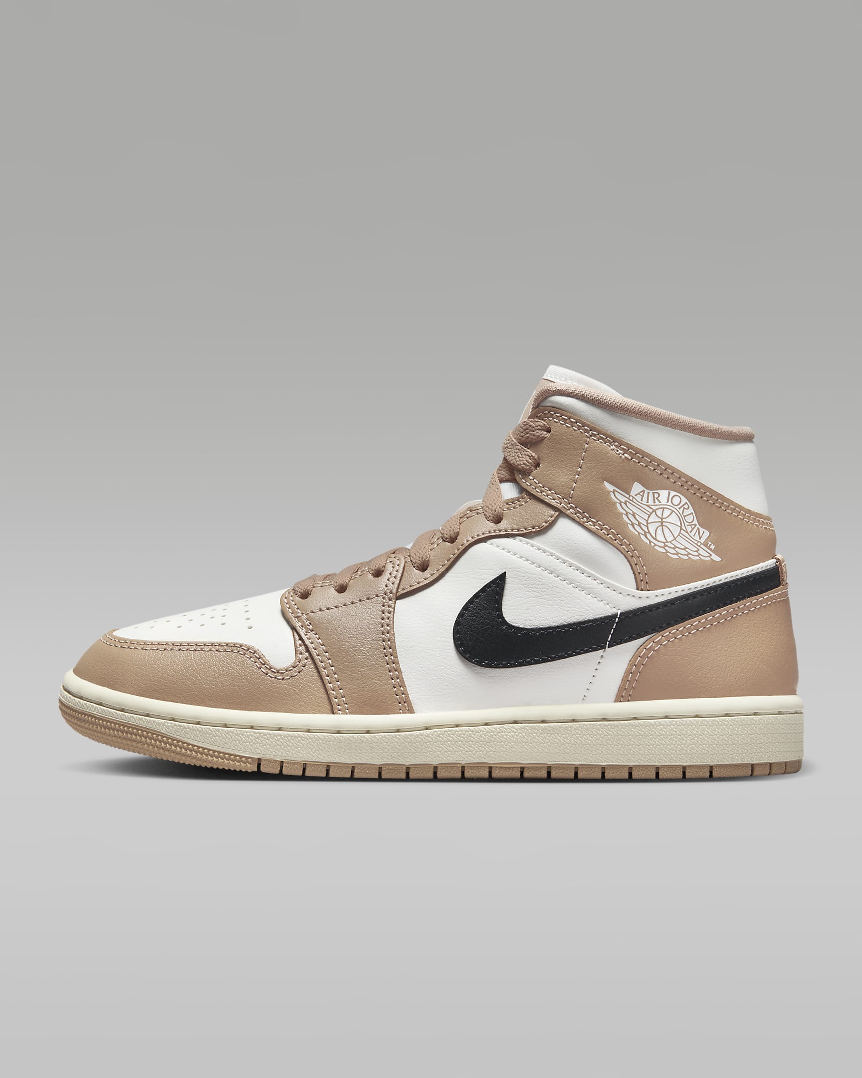 Air Jordan 1 Mid Damenschuh - Sail/Desert/Schwarz