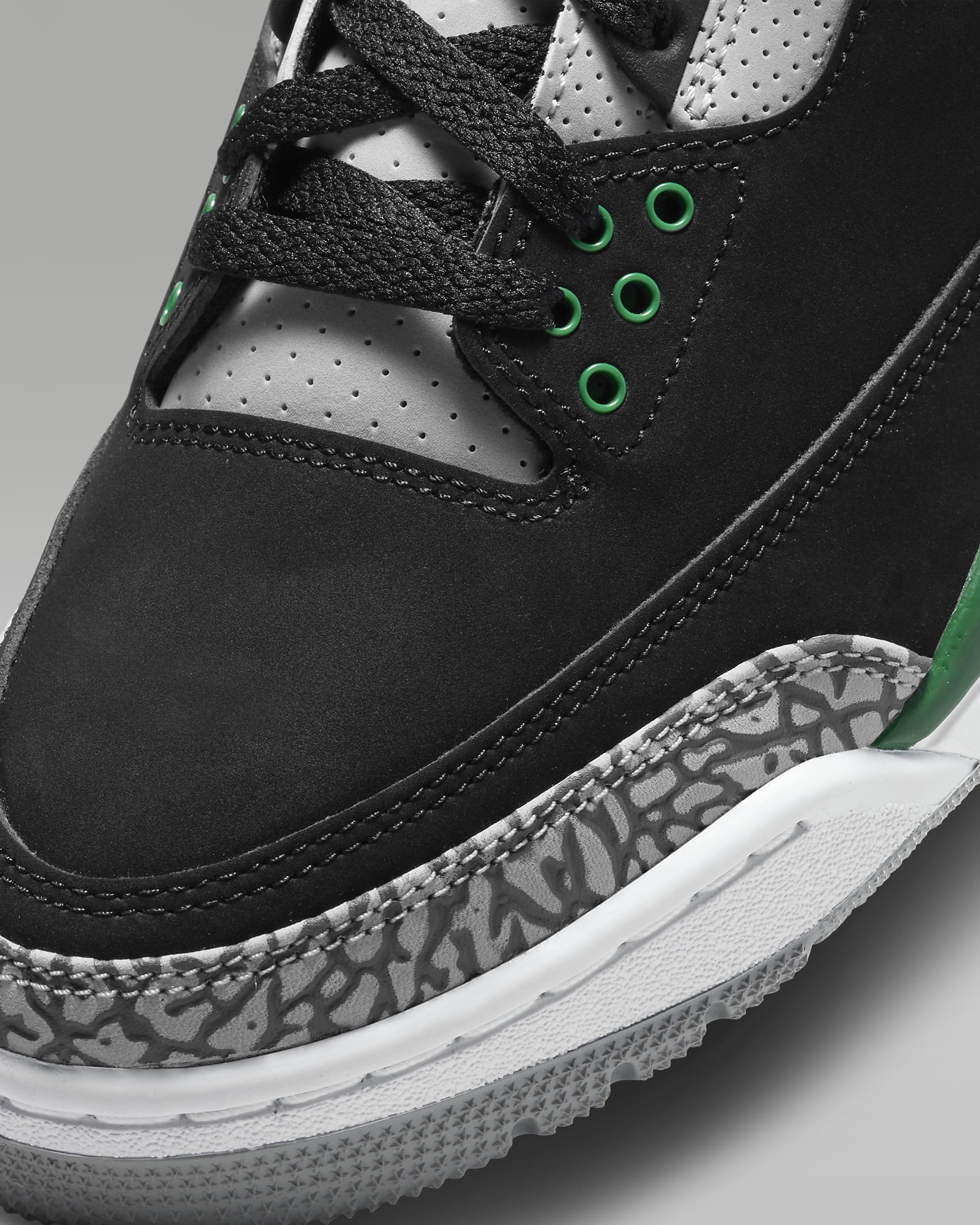 Air Jordan 3 Retro Men's Shoes - Black/Silver/White/Pine Green