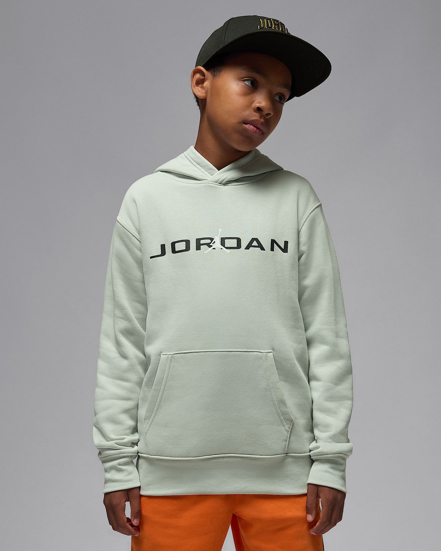 Jordan Older Kids' Baseline Pullover Hoodie - Light Silver