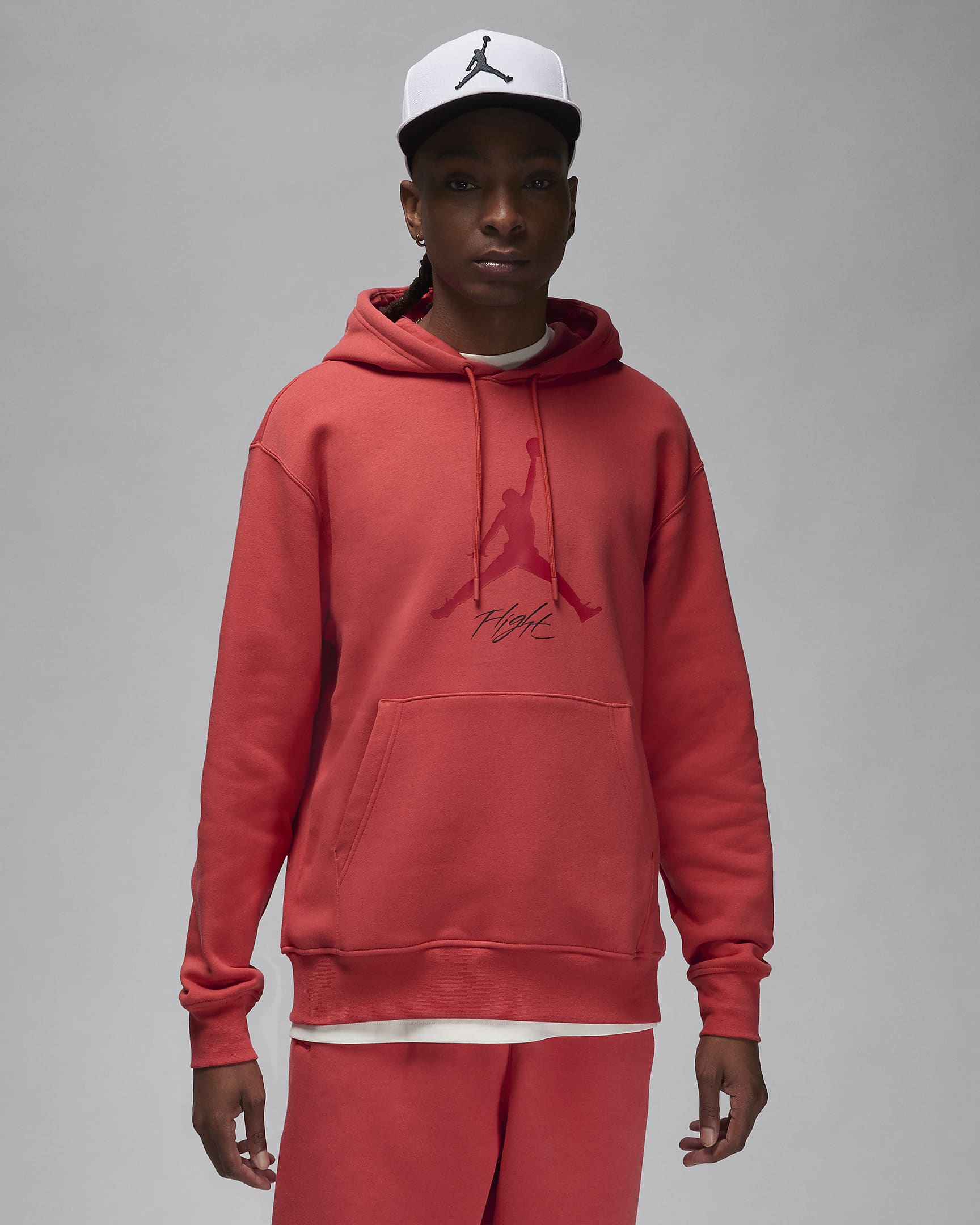 Jordan Essentials Men's Fleece Hoodie - Lobster/Gym Red