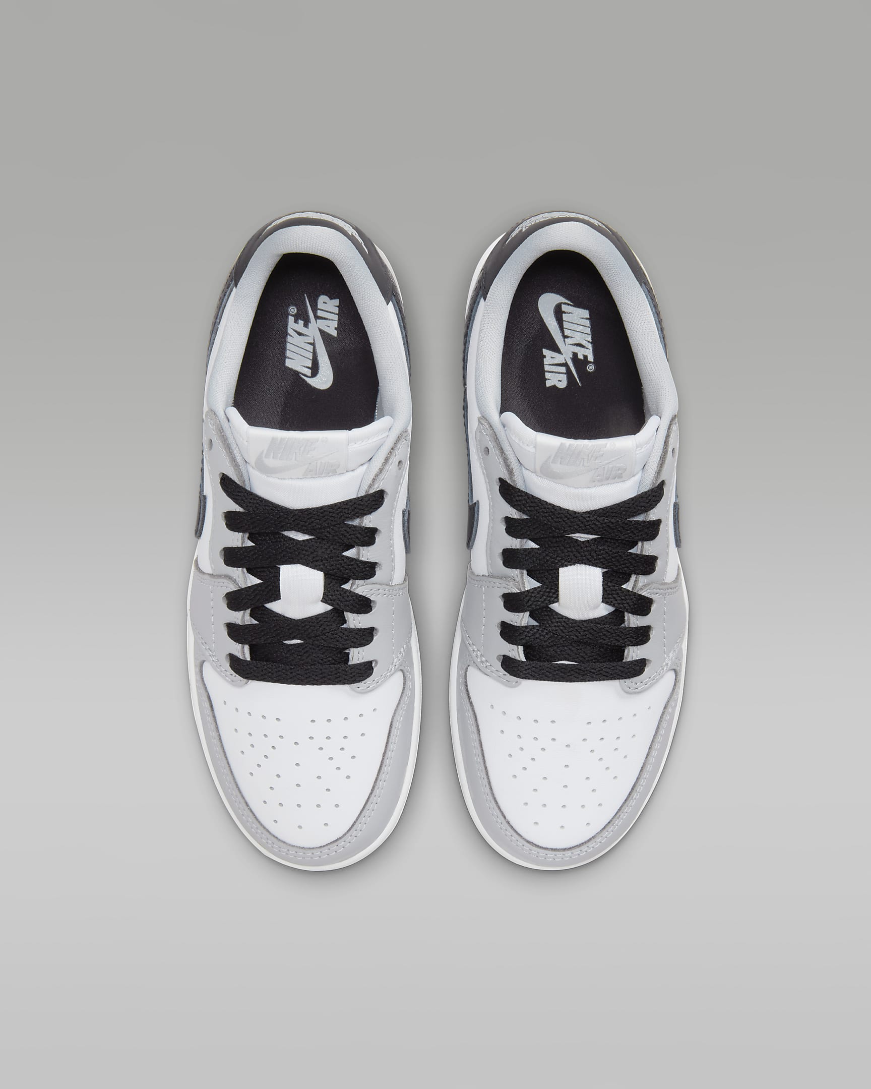 Air Jordan 1 Low OG "Wolf Grey" Big Kids' Shoes - White/Wolf Grey/Black