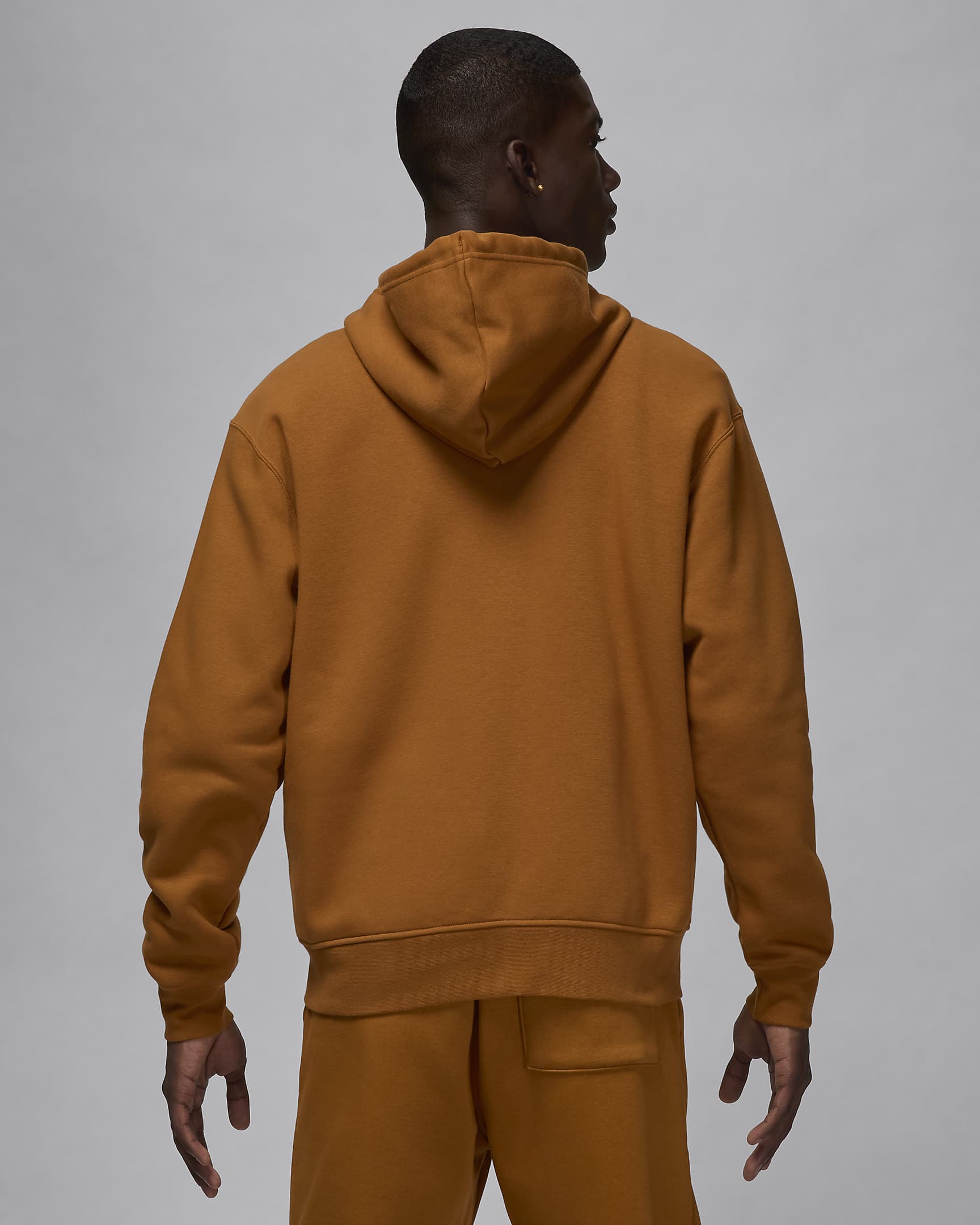 Jordan Brooklyn Fleece Tam Boy Fermuarlı Erkek Kapüşonlu Üstü - Desert Bronze/Beyaz