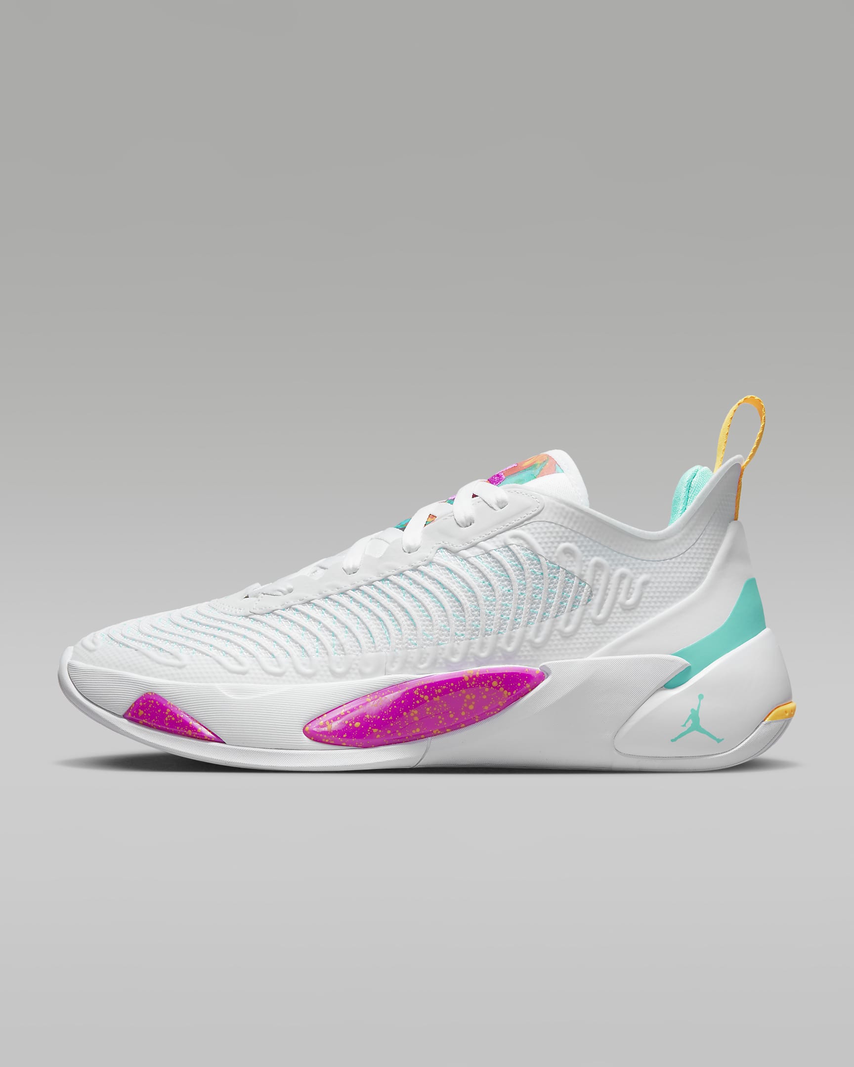 Luka 1 PF Men's Basketball Shoes - White/Dynamic Turquoise/Laser Orange/Fire Pink