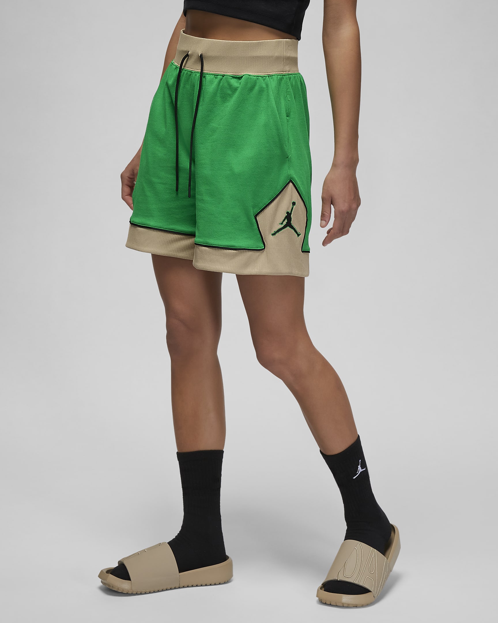 Jordan Women's Diamond Shorts - Lucky Green/Desert/Black