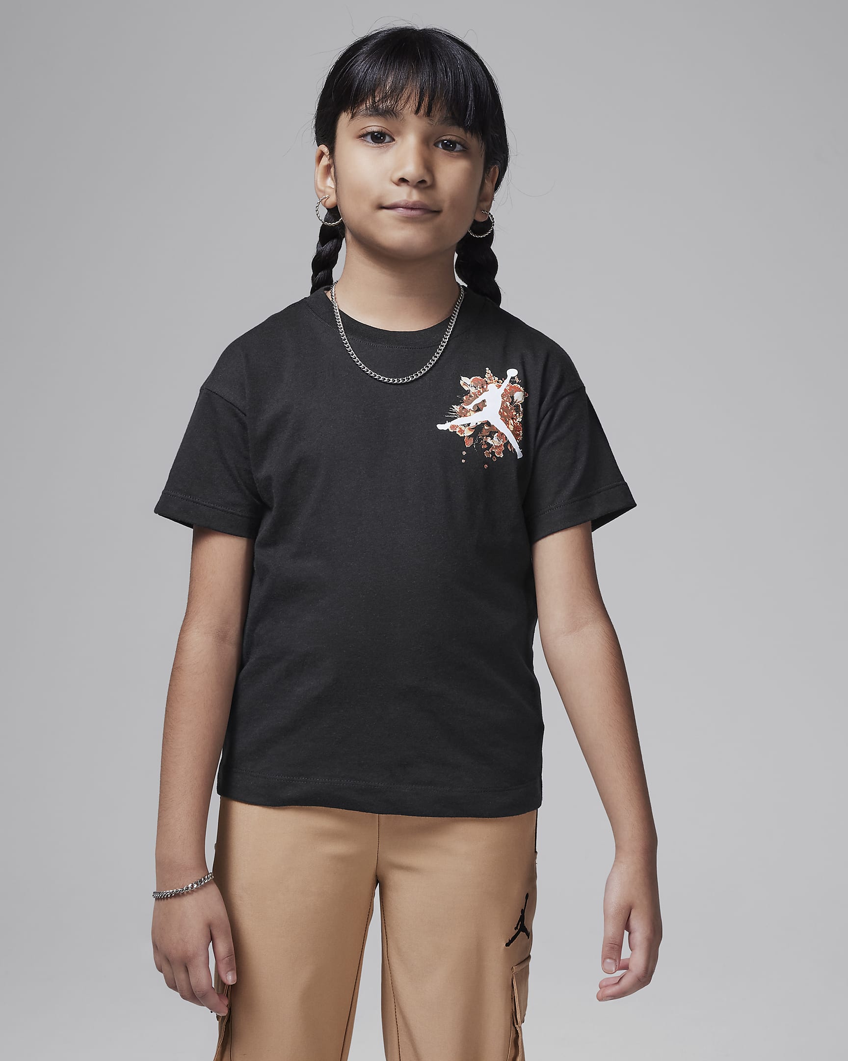 Jordan Little Kids' Floral Jumpman T-Shirt - Black