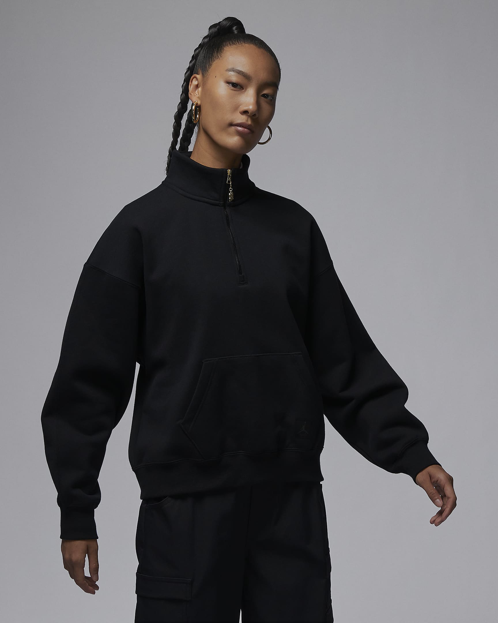 Jordan Flight Fleece Women's Quarter-Zip Top - Black
