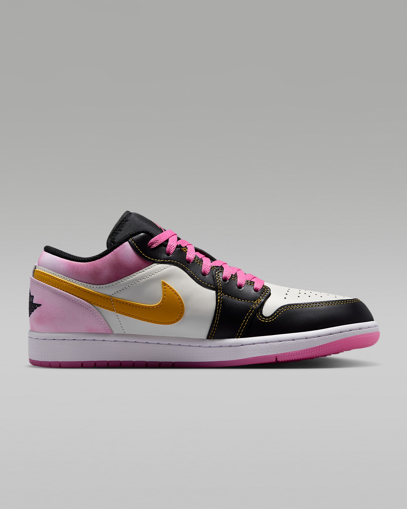 Air Jordan 1 Low SE Men's Shoes - Black/Sail/Pinksicle/University Gold