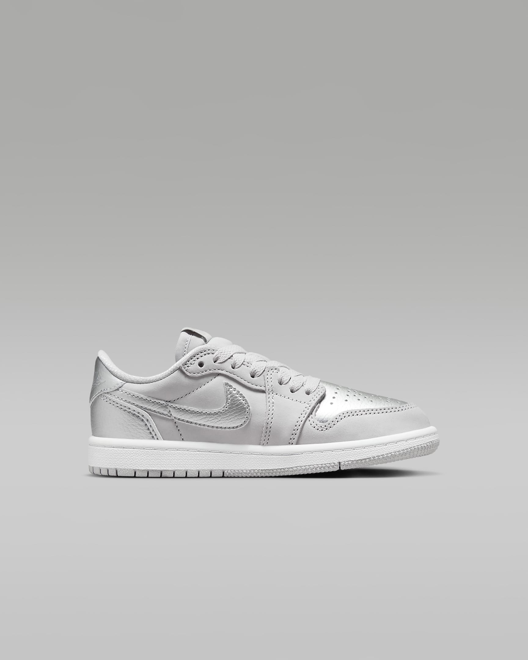 Jordan 1 Retro Low "Silver" Little Kids' Shoes - Neutral Grey/White/Metallic Silver