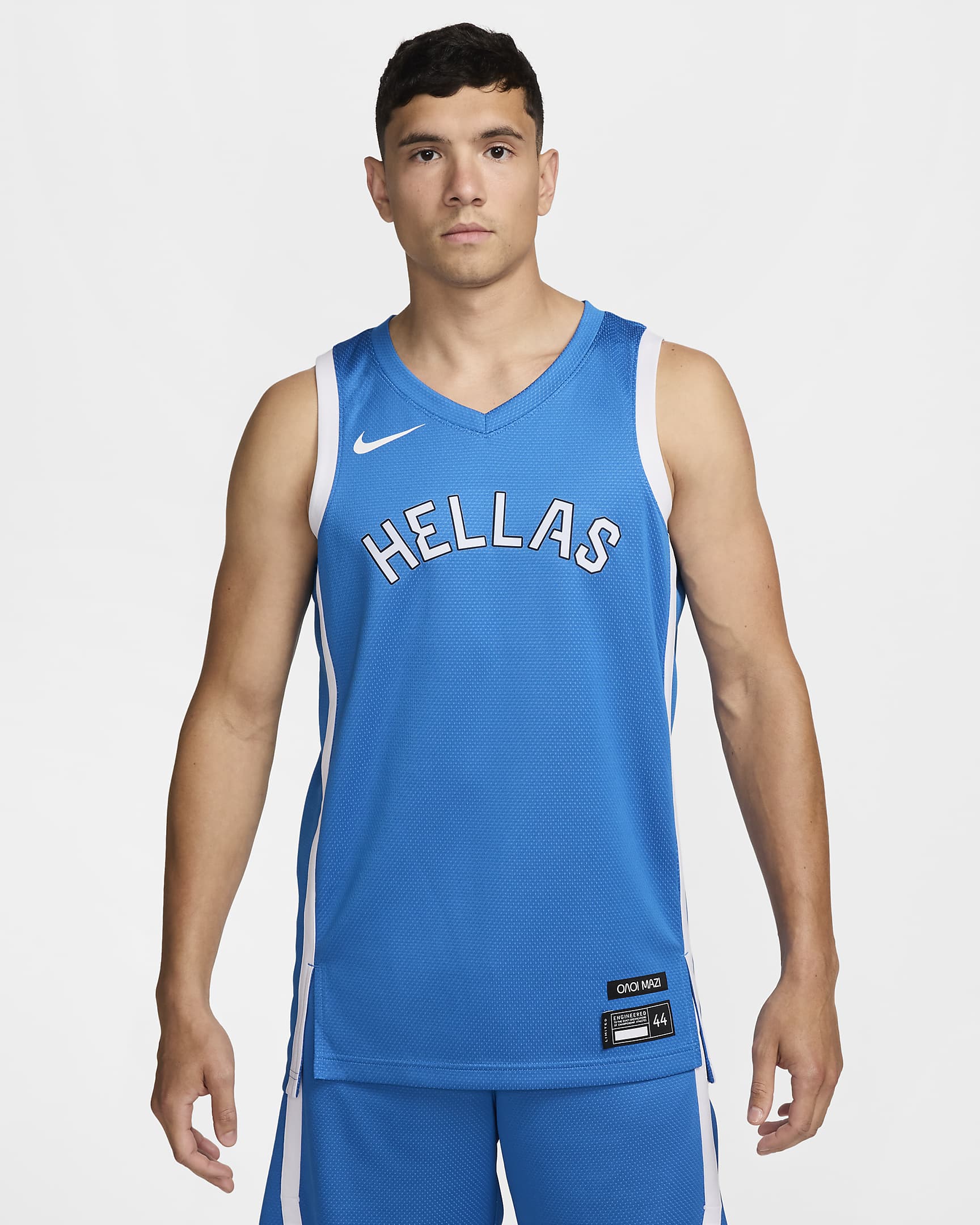 Maillot Nike Basketball Grèce Limited Extérieur pour homme - Light Photo Blue/Blanc