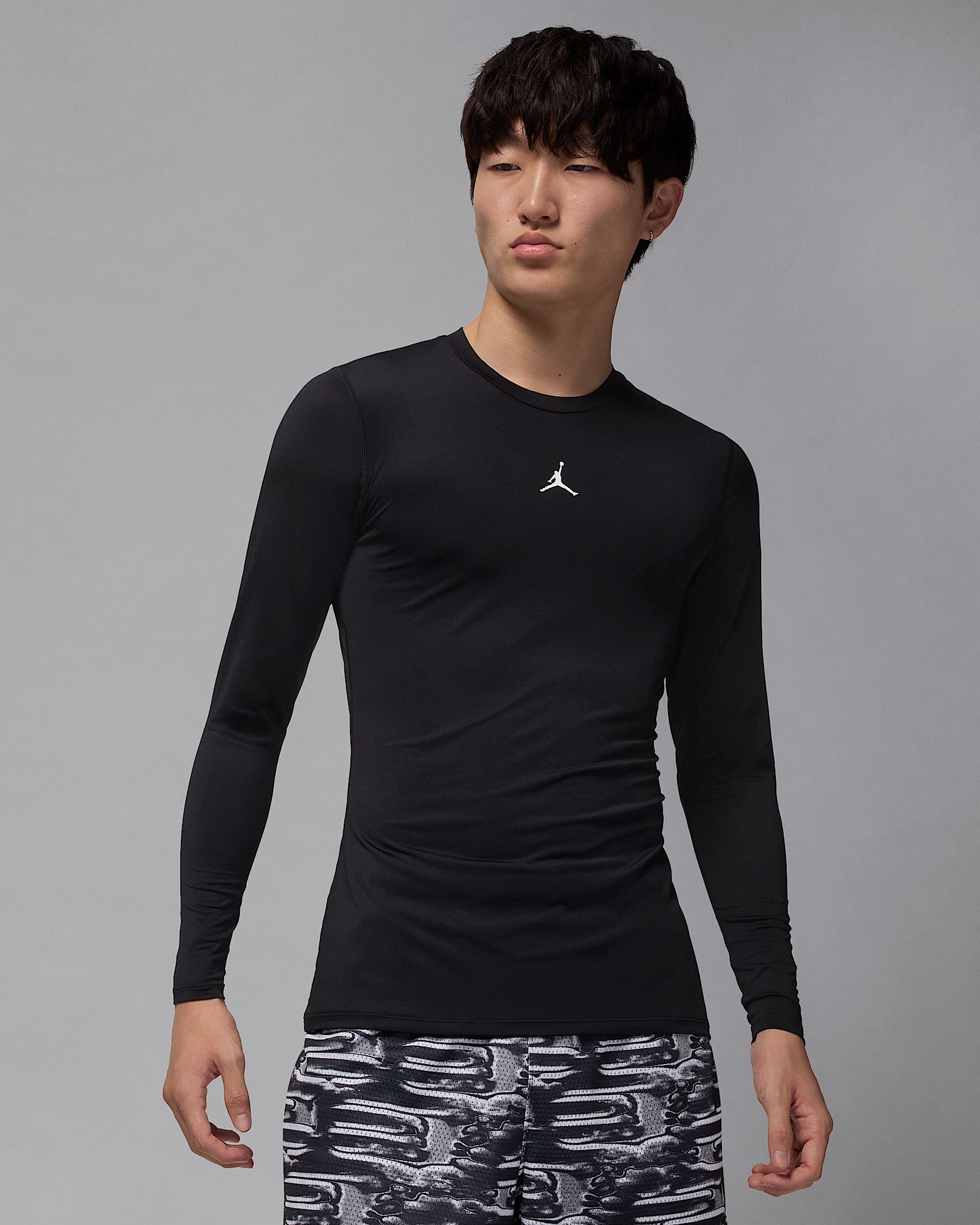 Jordan Sport Men's Dri-FIT Long-Sleeve Base Layer Top - Black/White