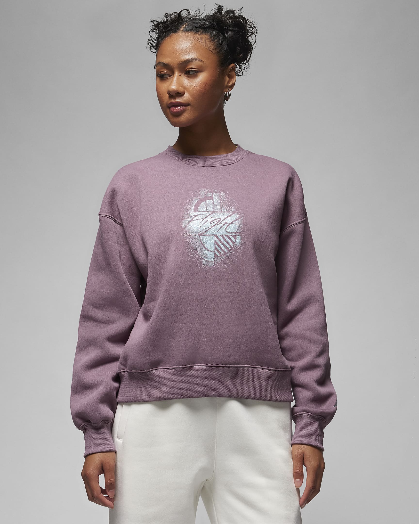 Sweatshirt de gola redonda com grafismo Jordan Brooklyn Fleece para mulher - Sky J Mauve