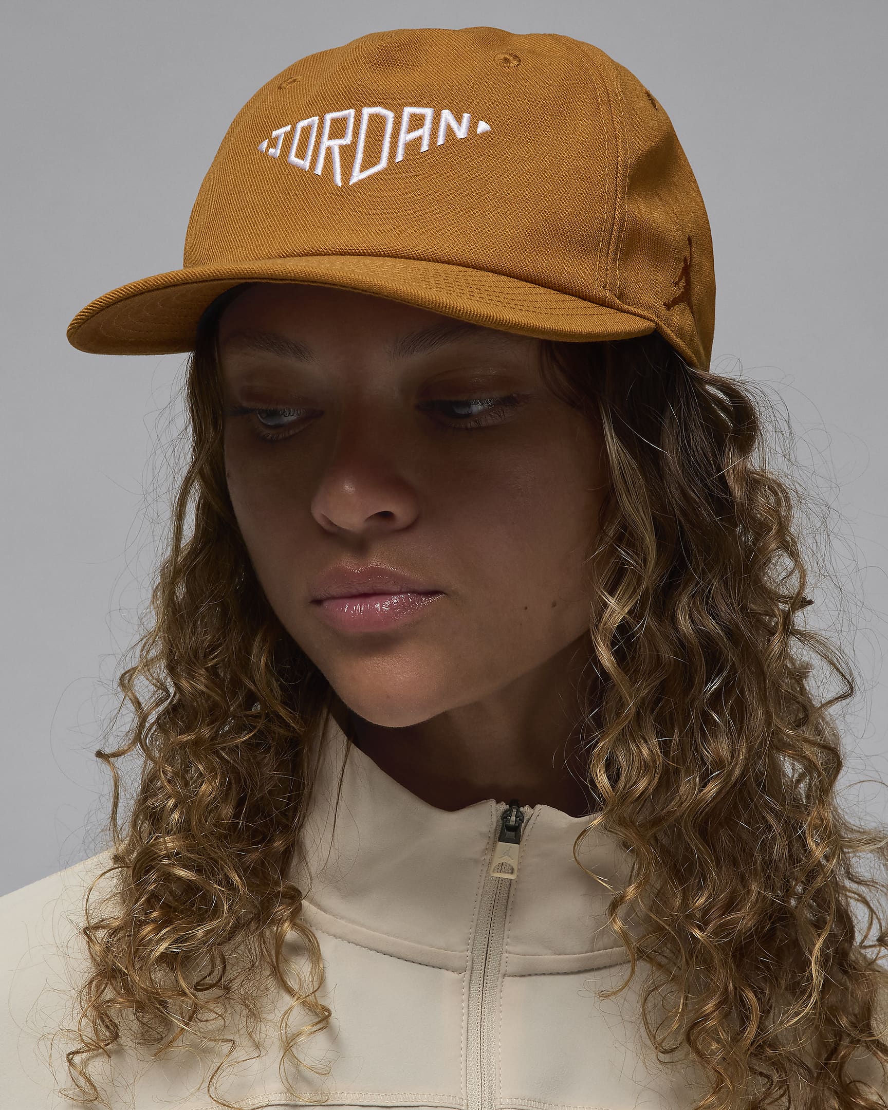 Jordan Pro Unstructured Flat-Bill Hat - Desert Bronze/White