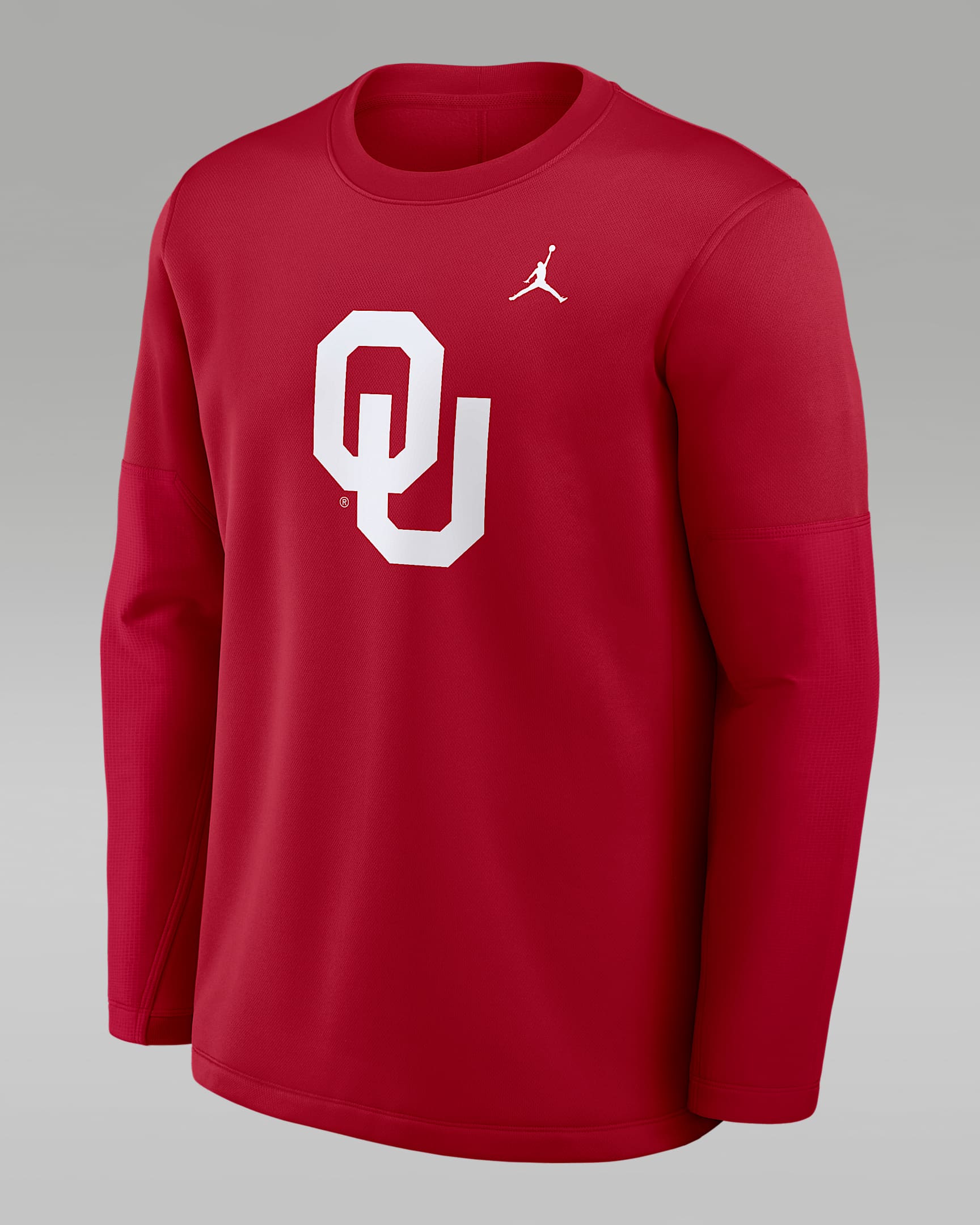 Oklahoma Sideline Coach Men's Jordan Brand Therma-FIT College Long-Sleeve T-Shirt - Crimson