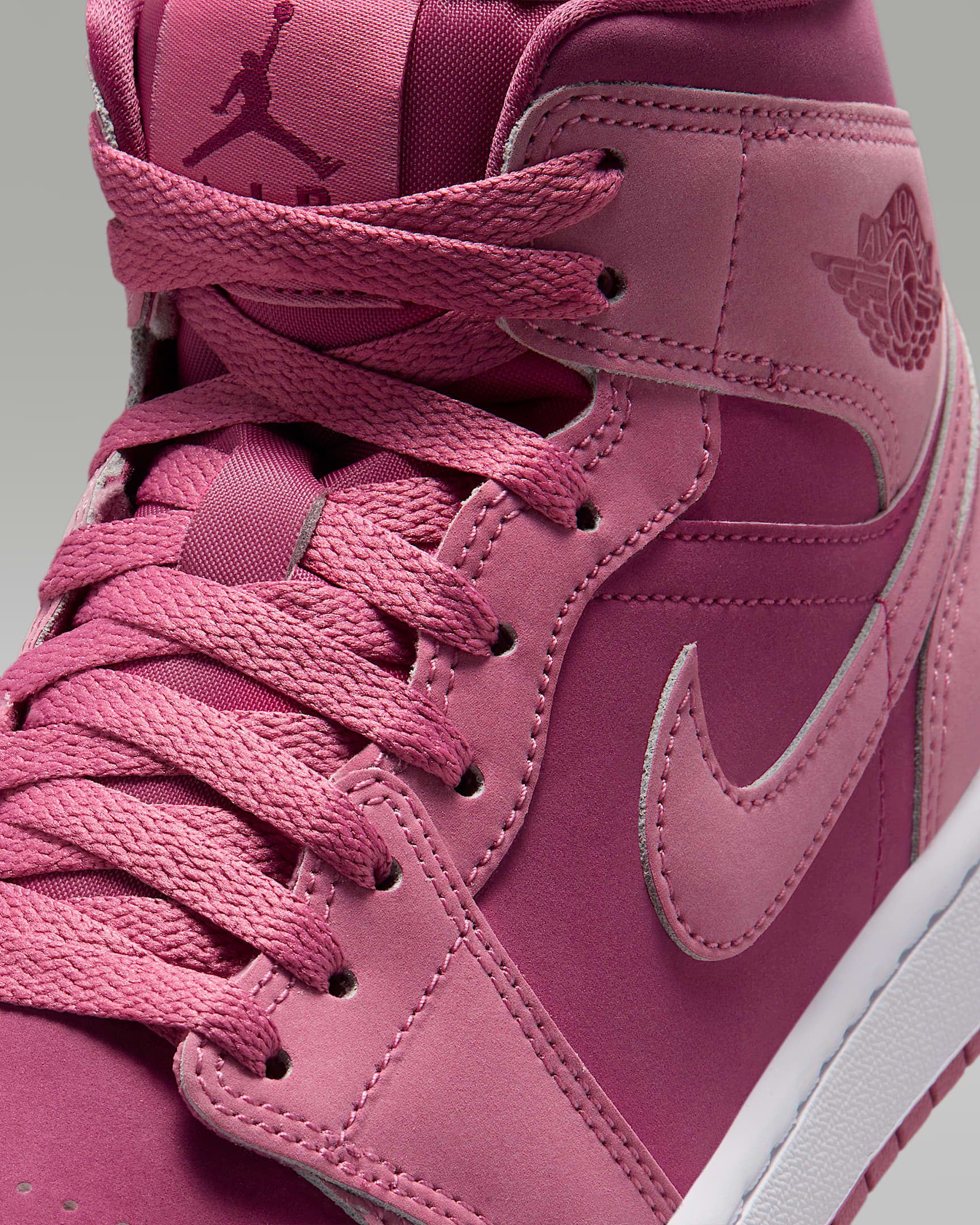 Air Jordan 1 Mid Women's Shoes - Desert Berry/White/Sweet Beet
