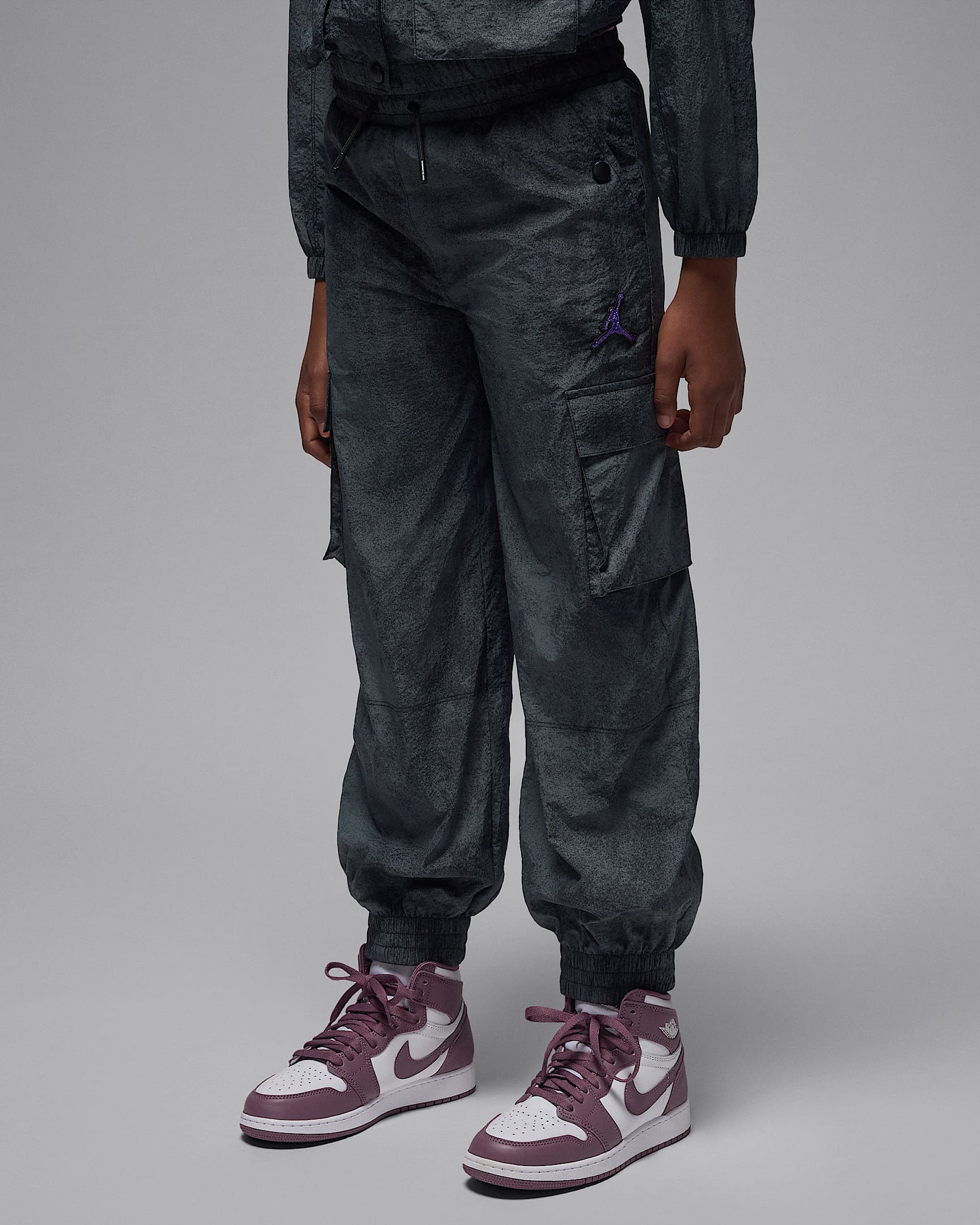 Pants de tejido Woven Jordan Blue Jeans and Bling para niños talla grande - Negro