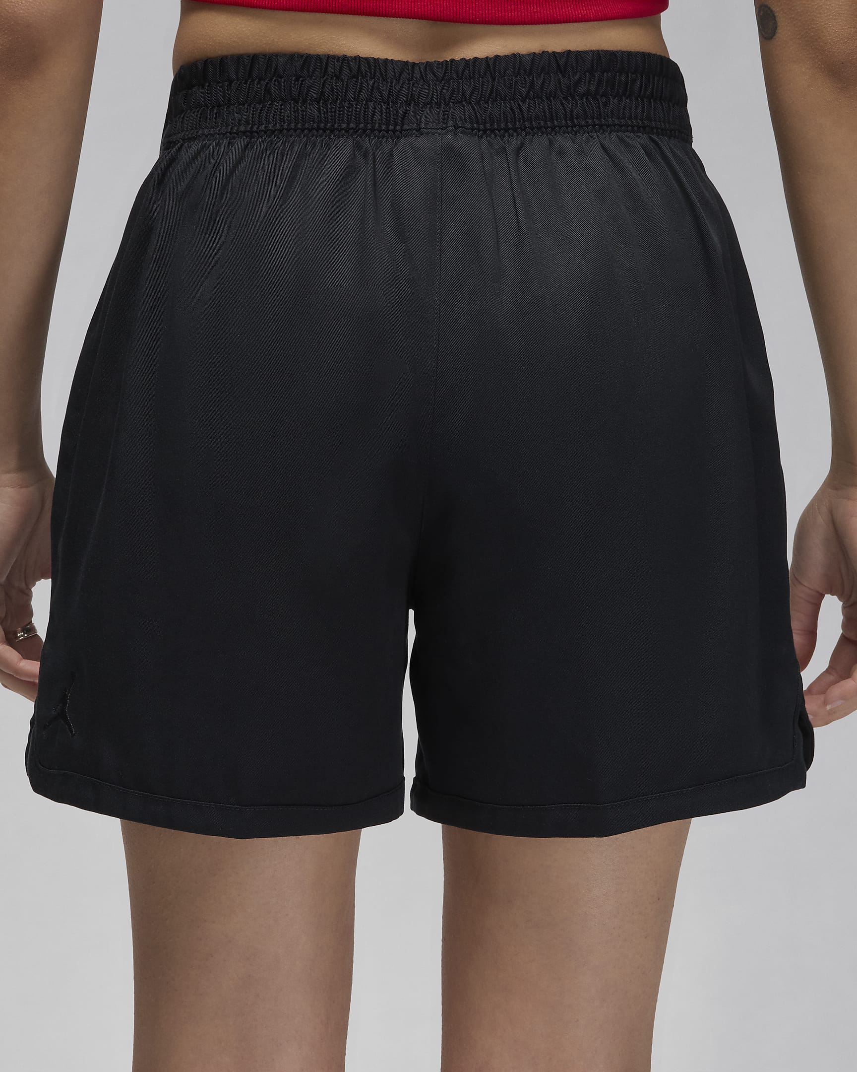 Jordan geweven damesshorts - Zwart/Gym Red