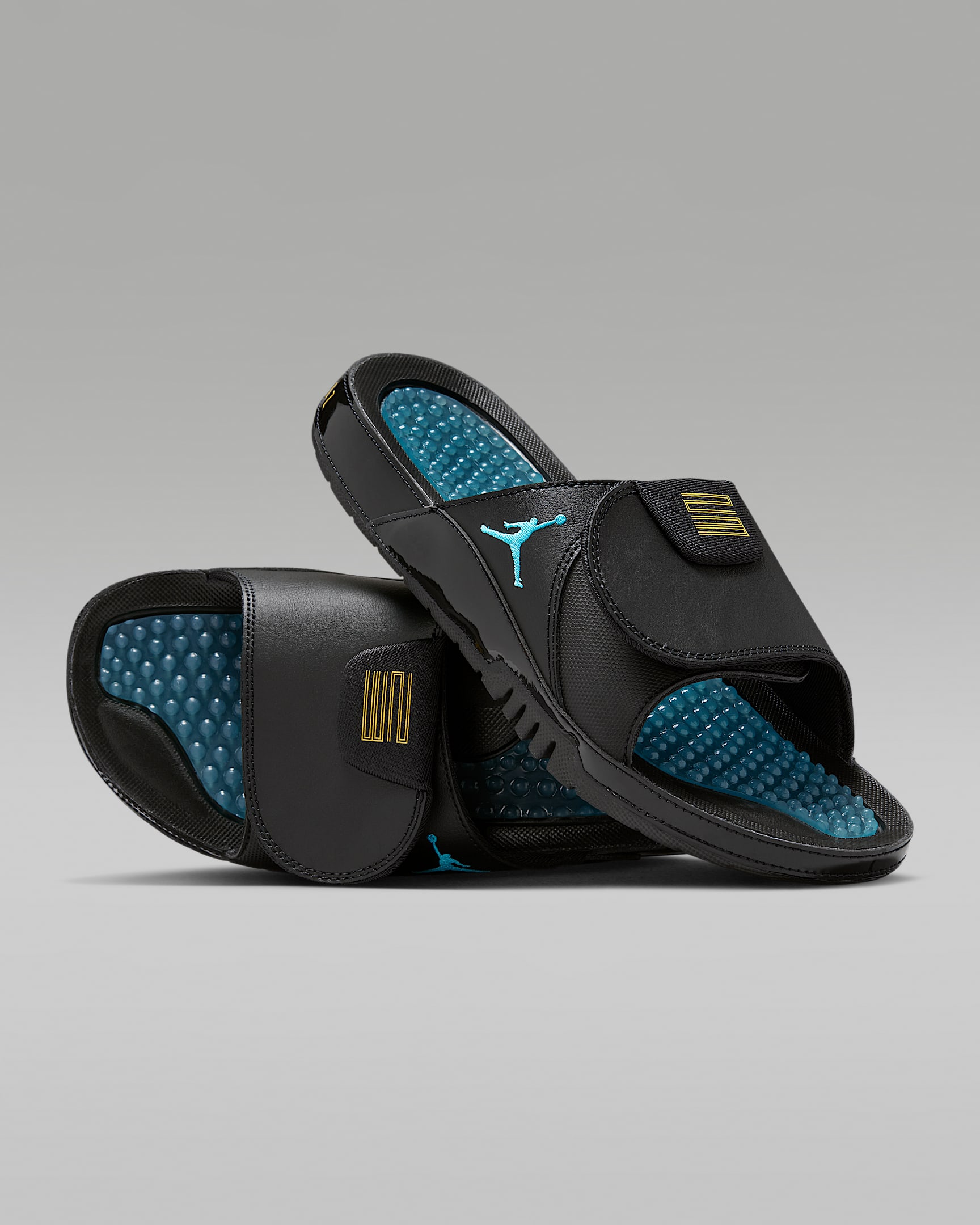 Chanclas para hombre Jordan Hydro XI - Negro/Amarillo universitario/Azul gamma