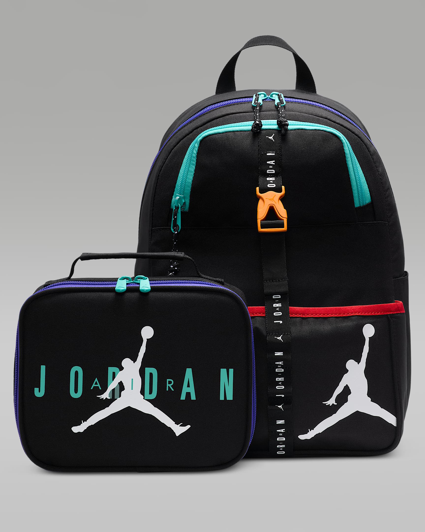 Mochila (18 L) y lonchera (3 L) para niños grandes Air Jordan Lunch Backpack - Negro