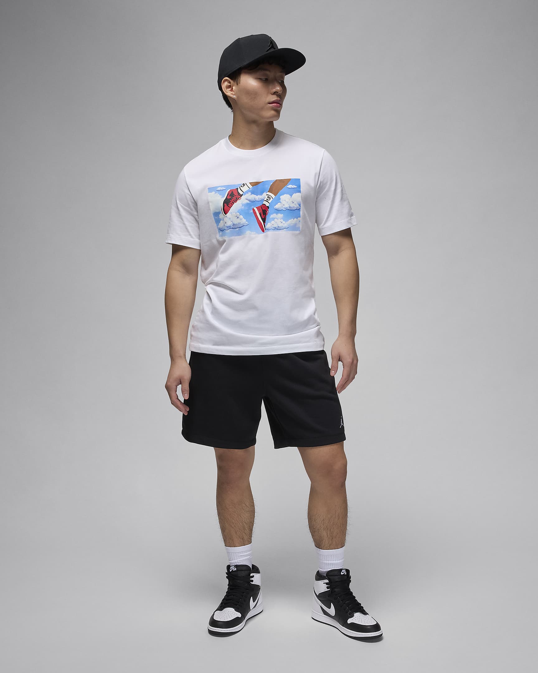 Jordan Flight Essentials-T-shirt til mænd - hvid/sort