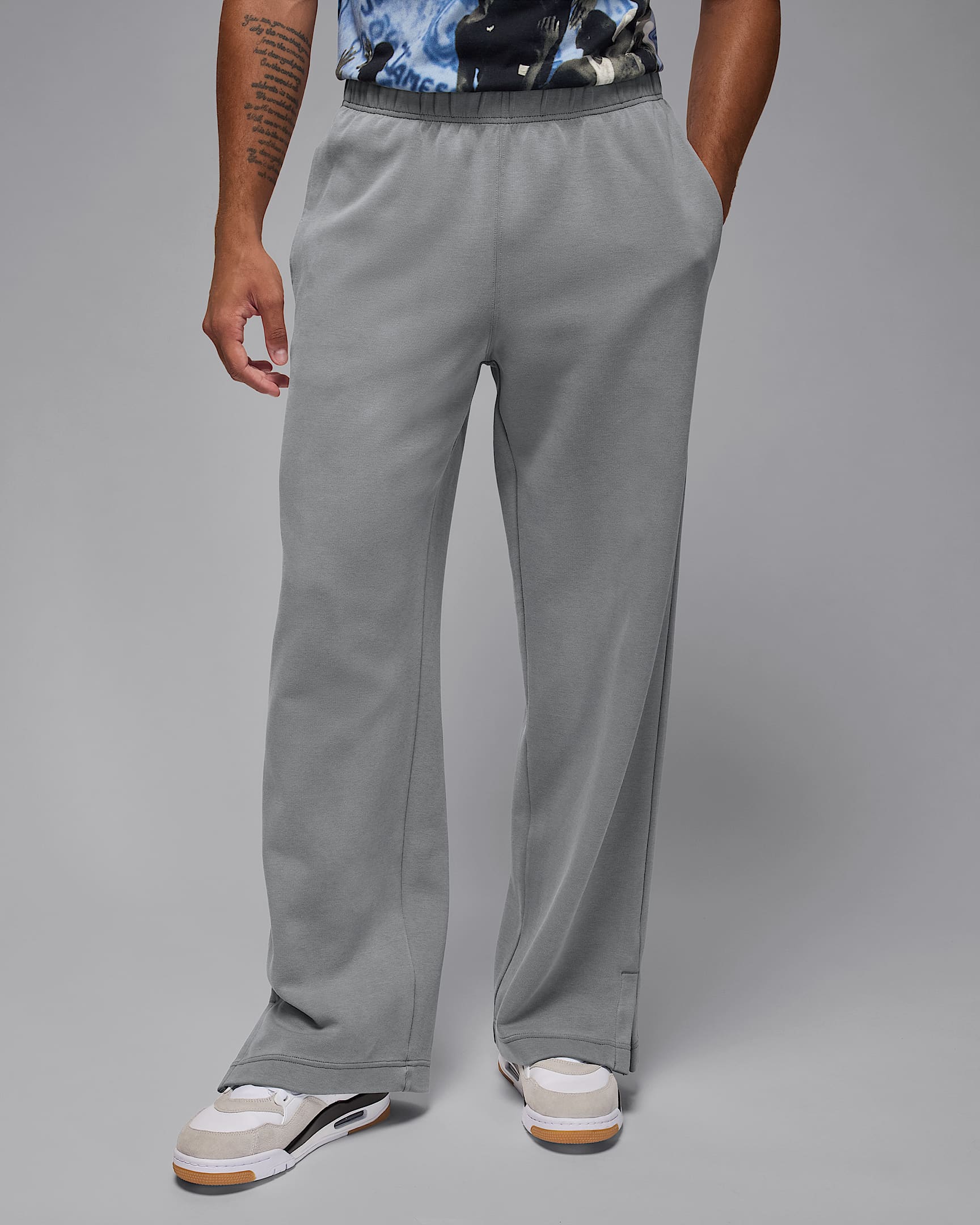 Pantalones Dri-FIT para hombre Tatum Hoop Fleece - Gris humo/Rojo universitario
