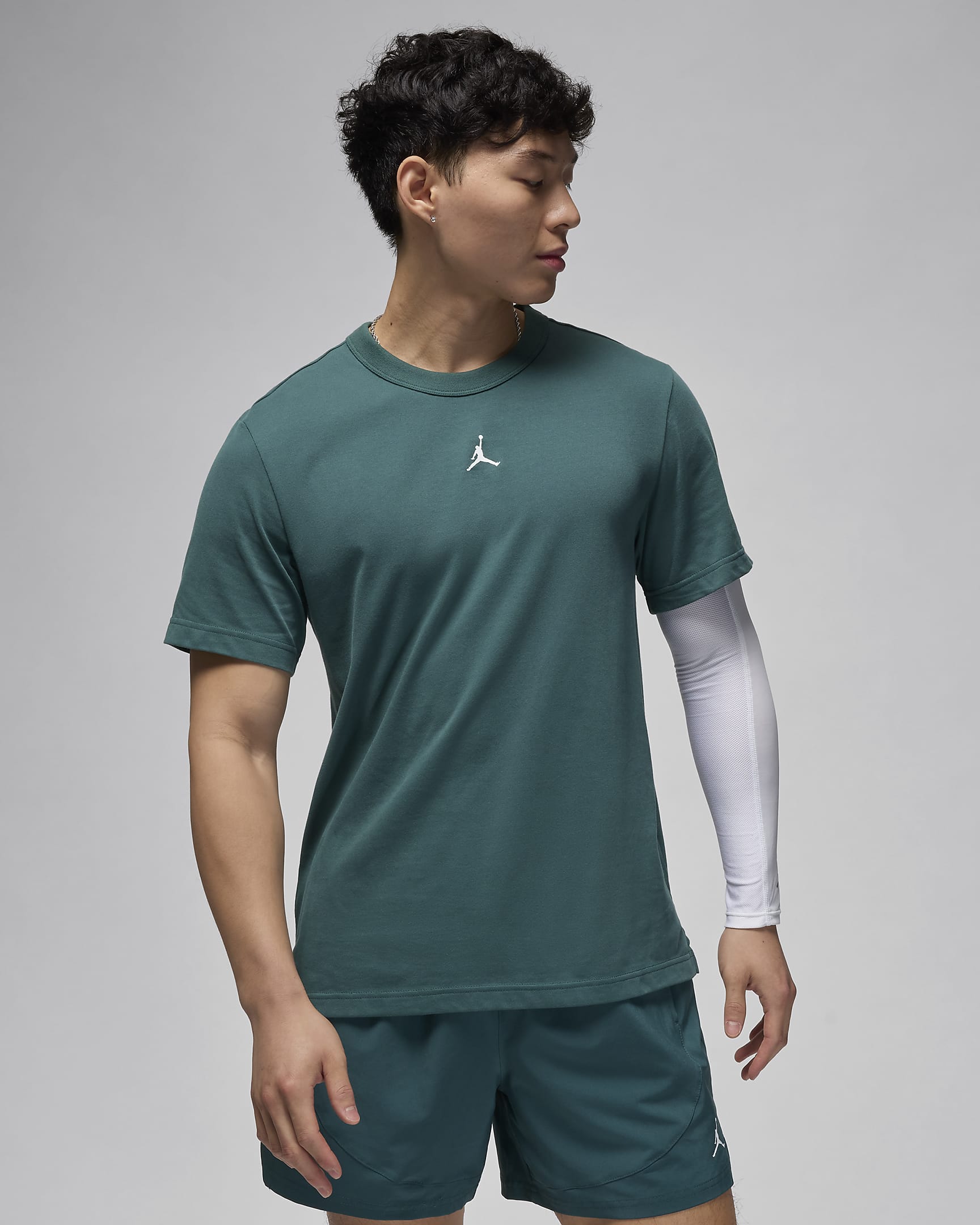 Jordan Sport Men's Dri-FIT Short-Sleeve Top - Oxidised Green/White