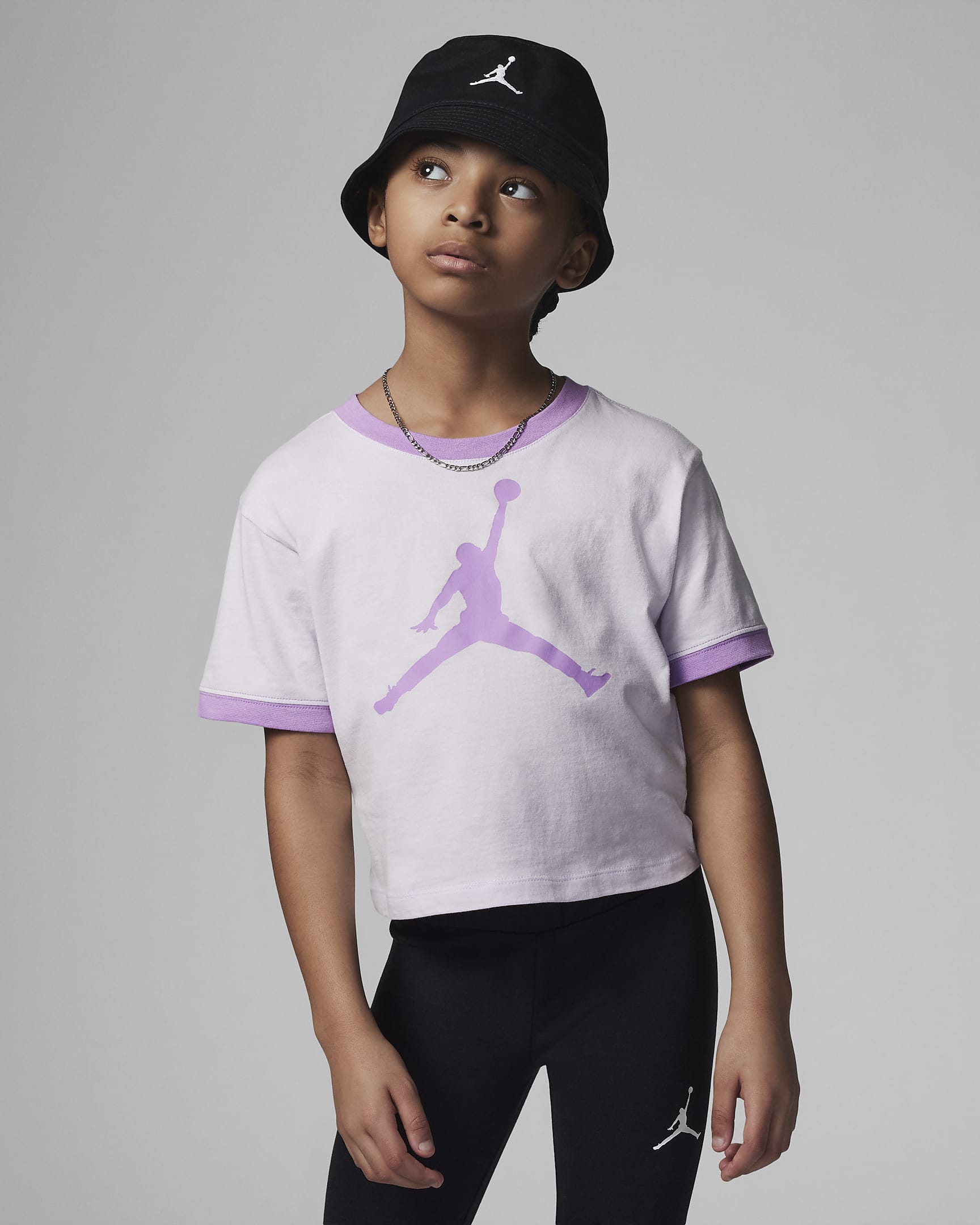 Jordan Essentials Ringer Tee Little Kids' T-Shirt - Barely Grape