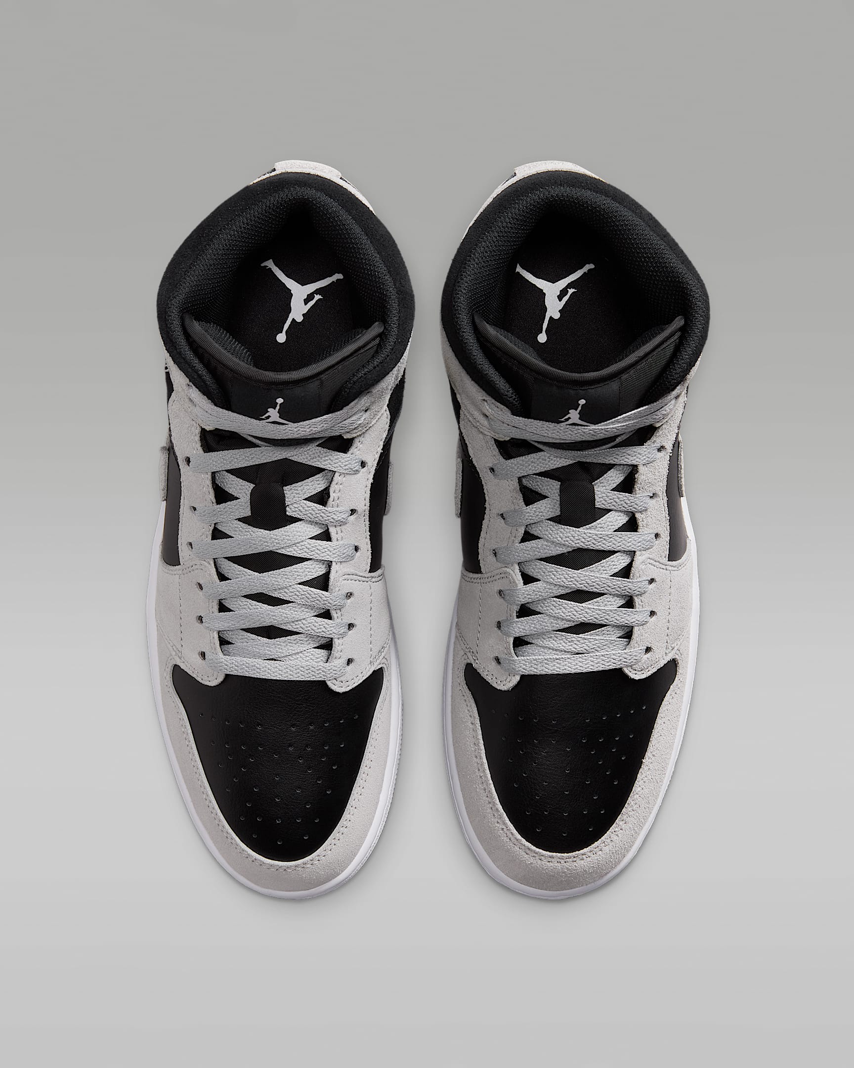 Air Jordan 1 Mid Men's Shoes - Light Smoke Grey/Black/White