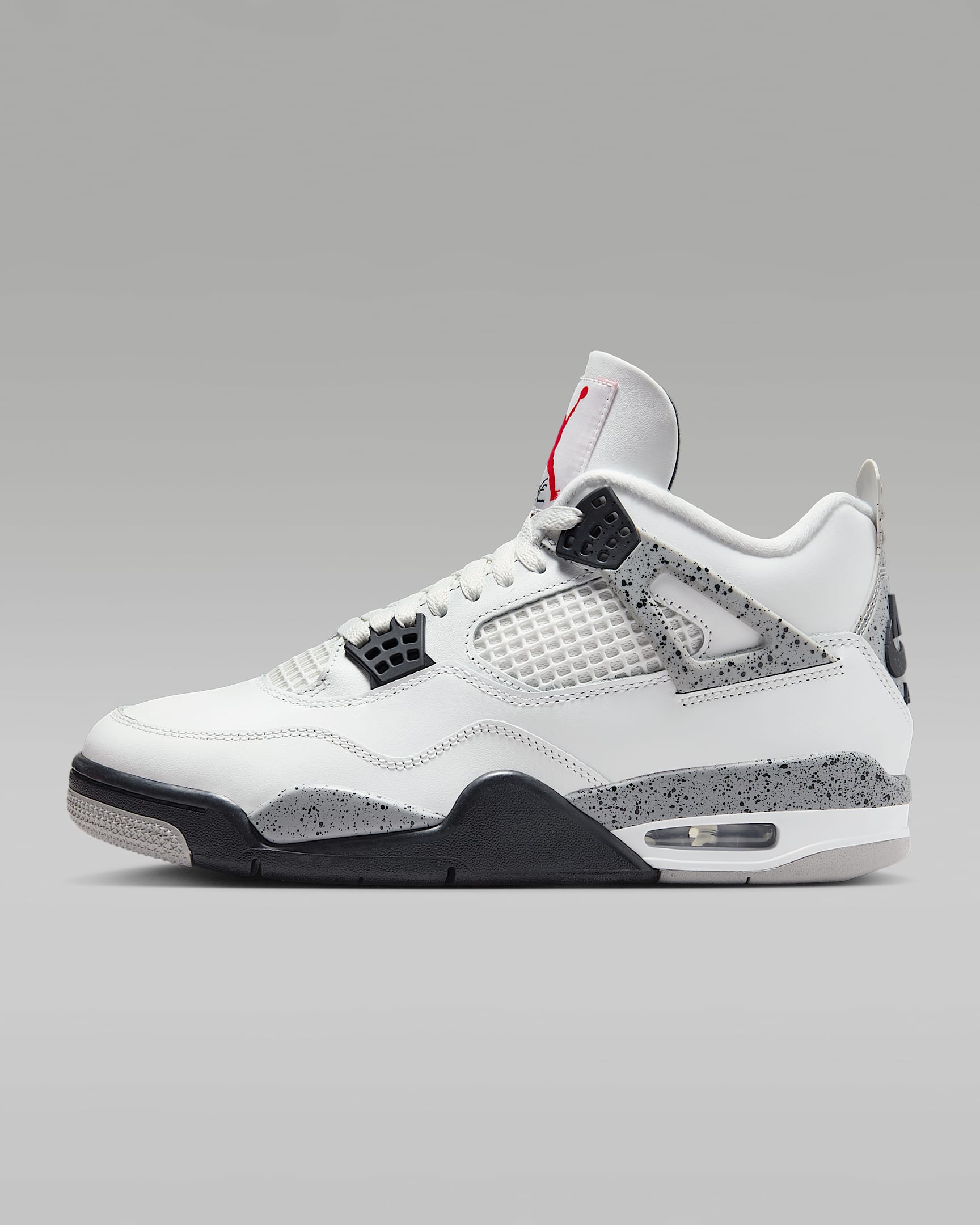 Air Jordan 4 Retro Men's Shoes - Summit White/Cement Grey/Black/Fire Red