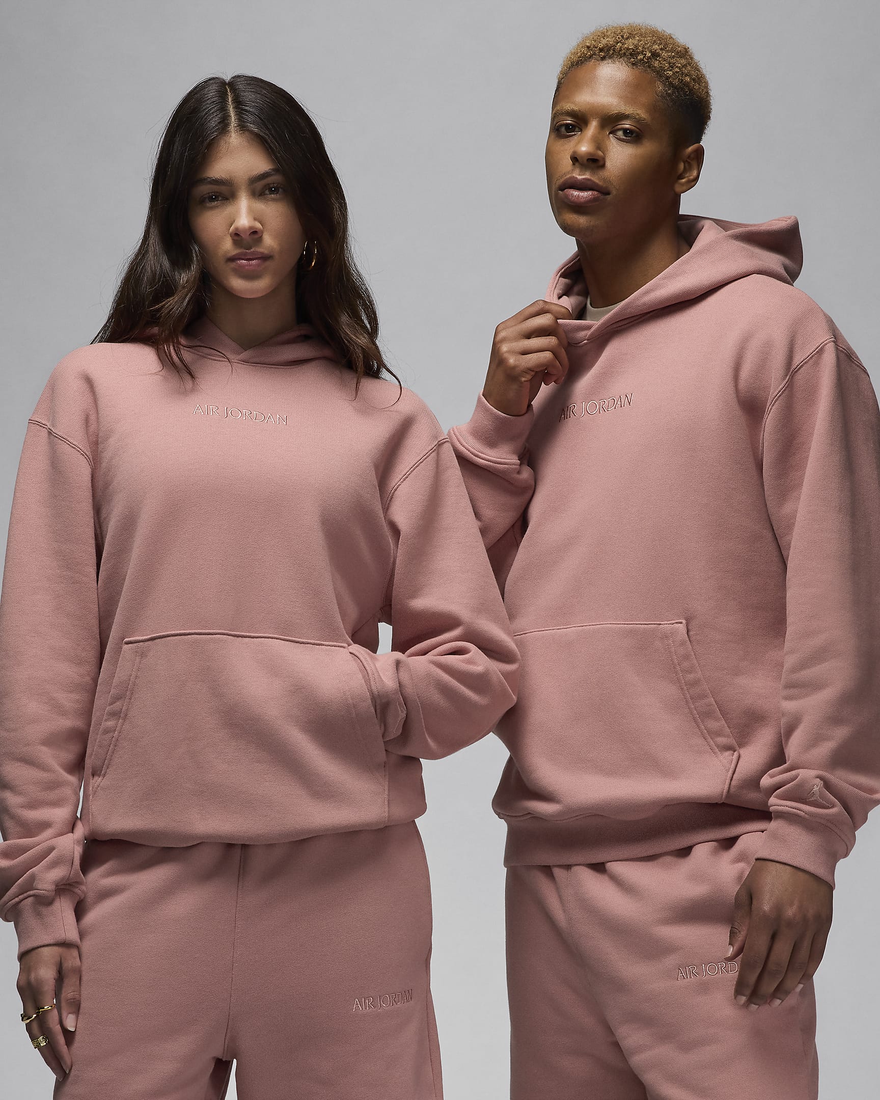 Air Jordan Wordmark fleecehoodie voor heren - Rust Pink