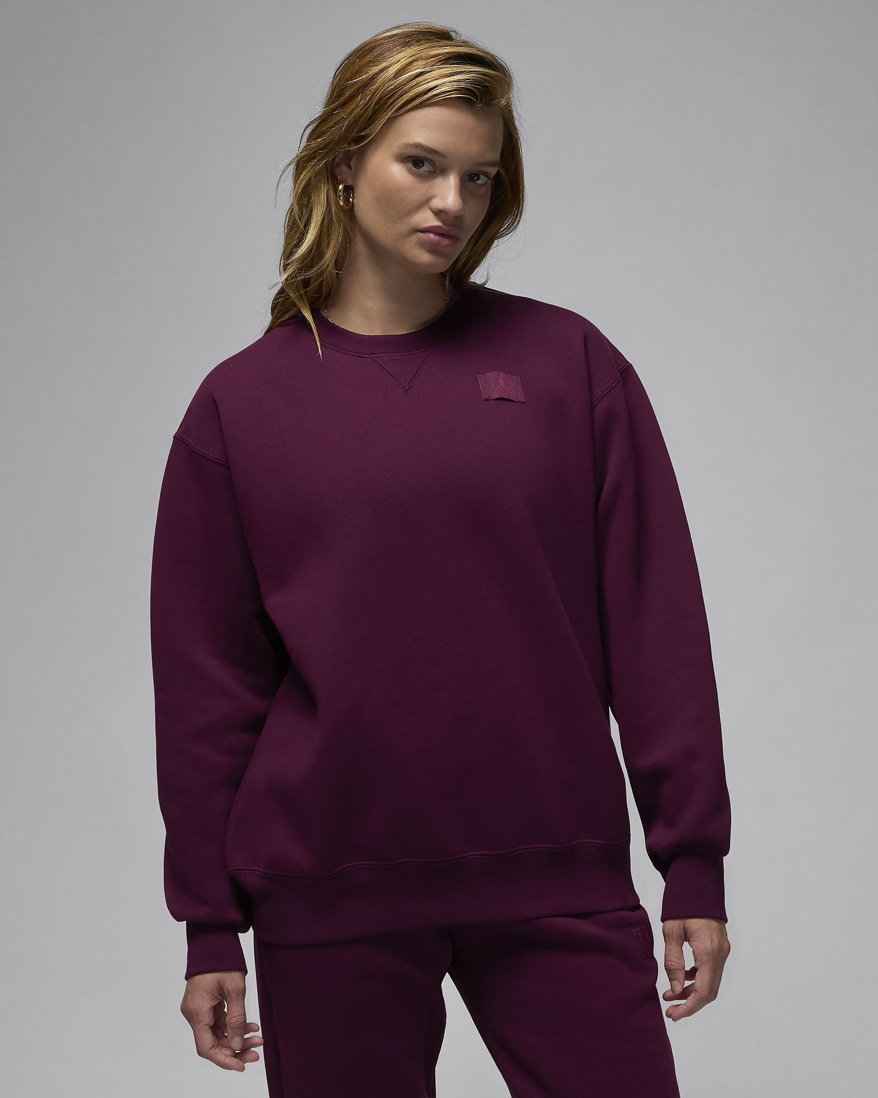 Jordan Flight Fleece Women's Crew-Neck Sweatshirt - Bordeaux