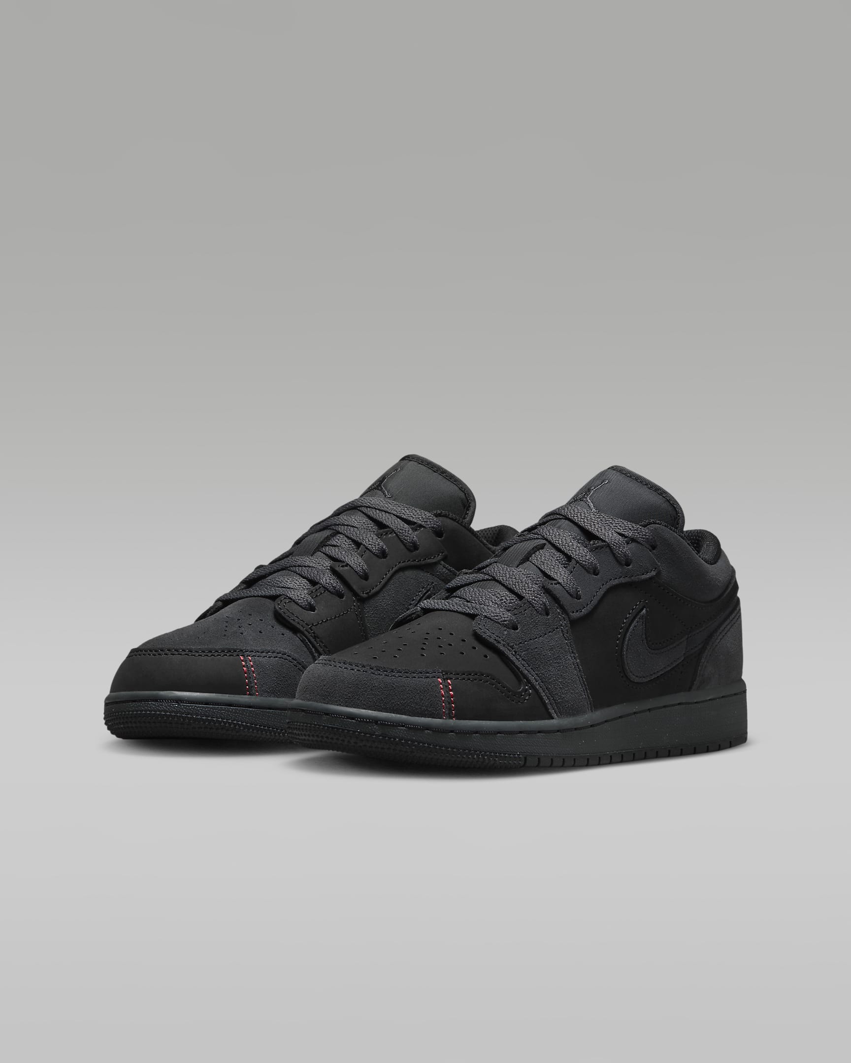 Air Jordan 1 Low SE Craft Big Kids' Shoes - Dark Smoke Grey/Varsity Red/Black