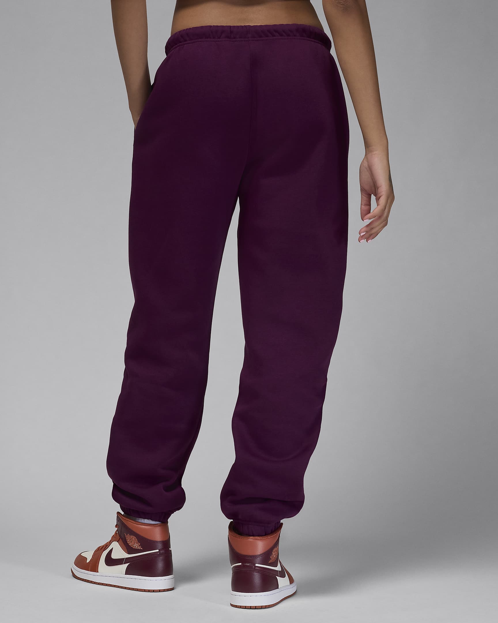 Pantalon en tissu Fleece Jordan Brooklyn pour femme - Bordeaux/Blanc