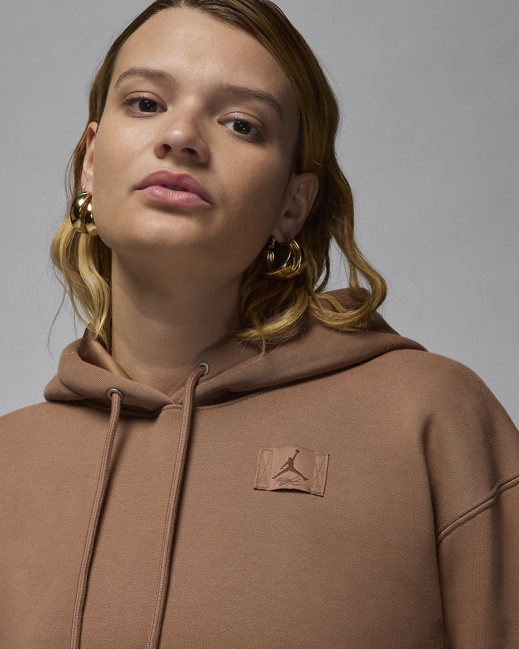 Jordan Flight Fleece Sudadera con capucha con forro de satén - Mujer - Archaeo Brown