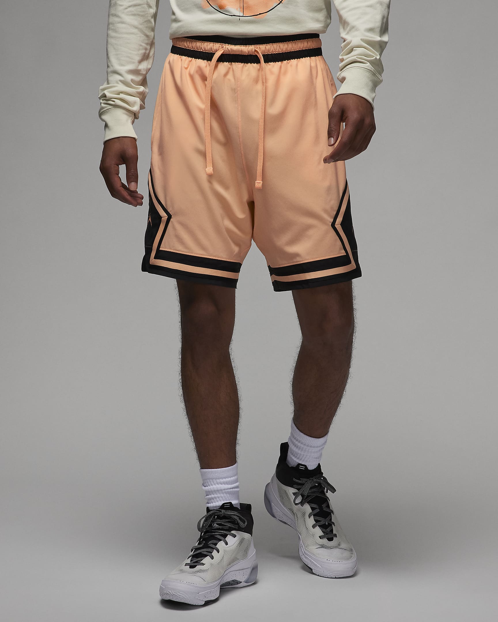 Jordan Dri-FIT Sport Men's Woven Diamond Shorts - Orange Chalk/Black/Sail/Sail