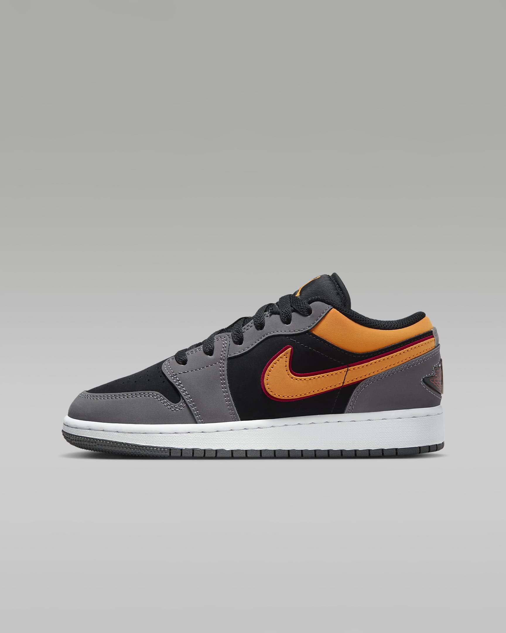 Air Jordan 1 Low SE Older Kids' Shoes - Black/Light Graphite/Cardinal Red/Vivid Orange